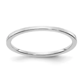 1.2mm 14k White Gold Polished Flat Stackable Band