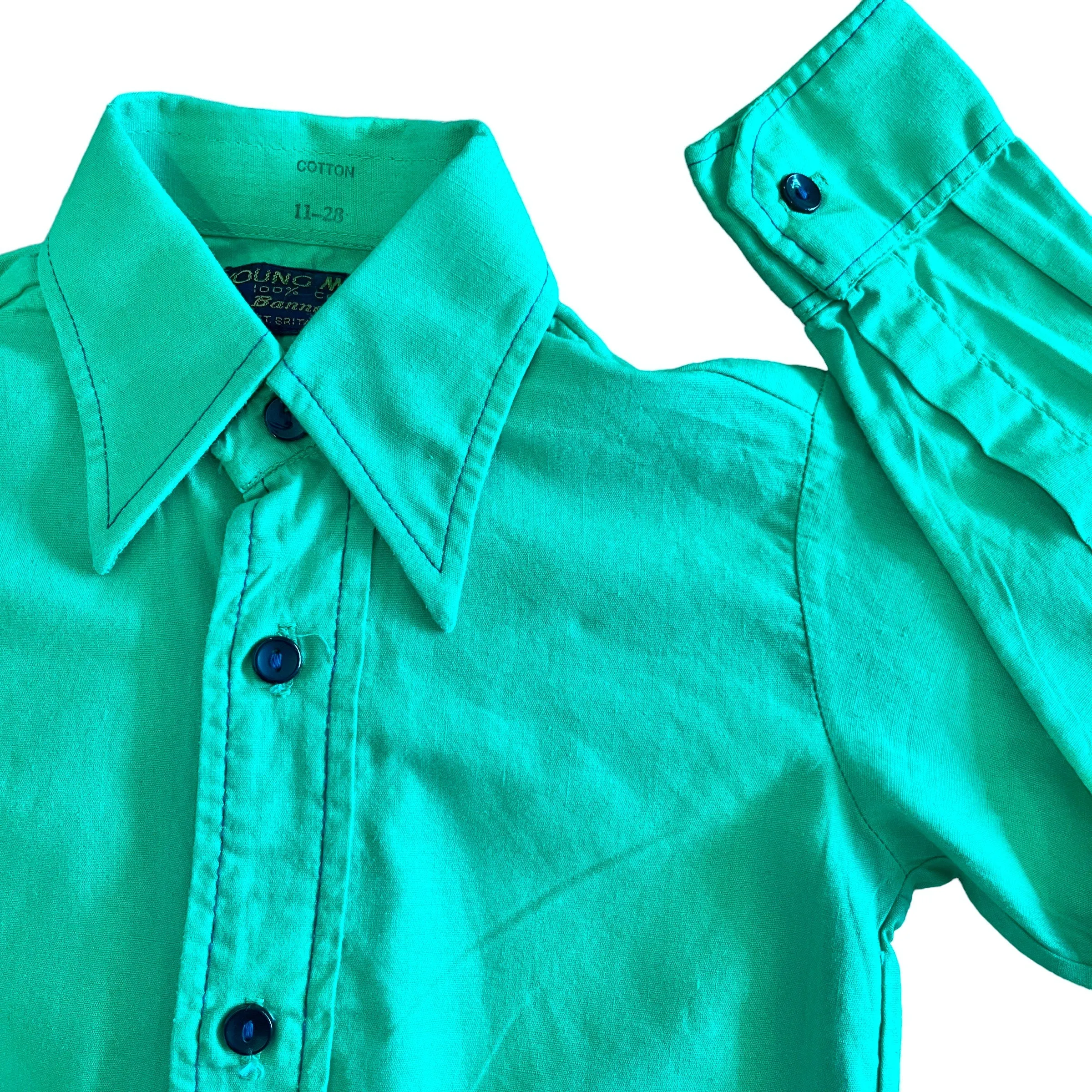 1970s Bright Green Shirt /  4-5Y