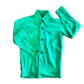 1970s Bright Green Shirt /  4-5Y