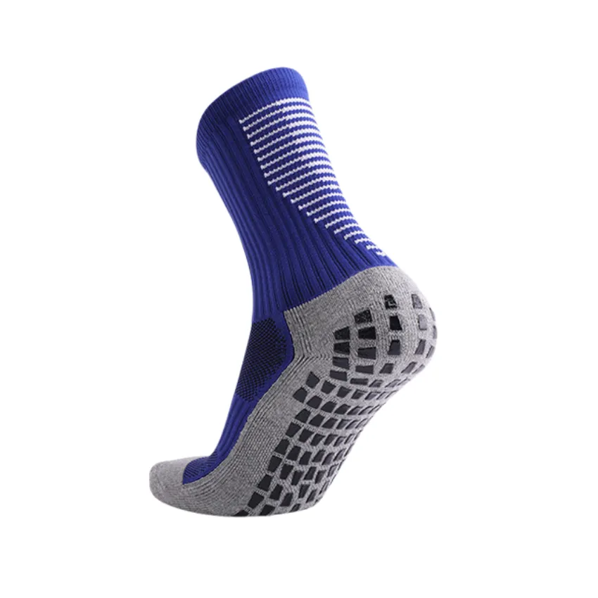 3 Pack Men's Blue Football Socks with Grip