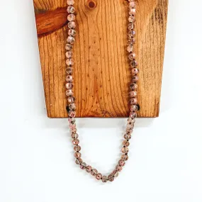 36 Inch Long Layering 8mm Crystal Strand Necklace in Bronze and Rose Gold