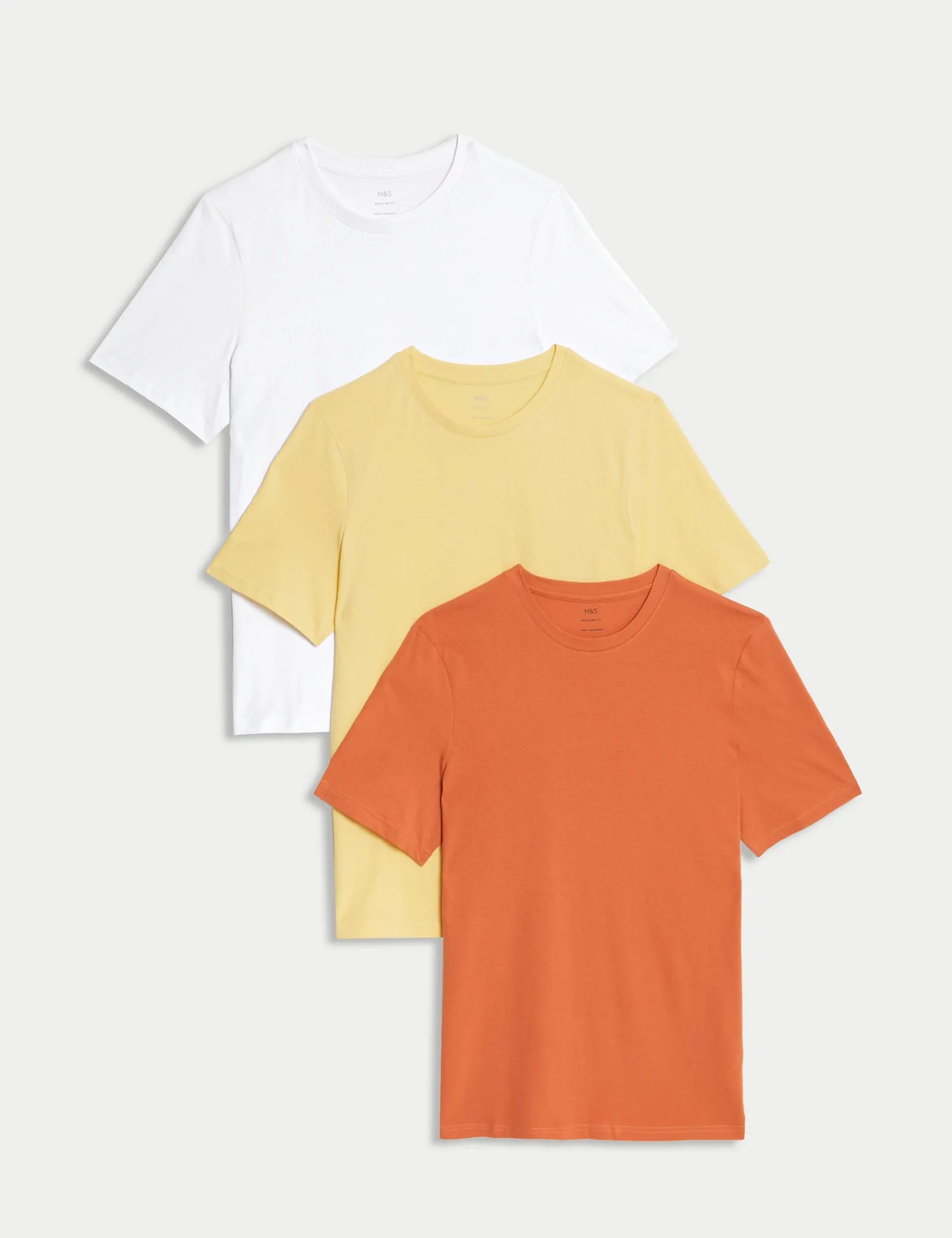 3pk Pure Cotton Crew Neck T-Shirts