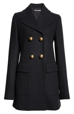 6600833CU850 Double breasted wool peacoat