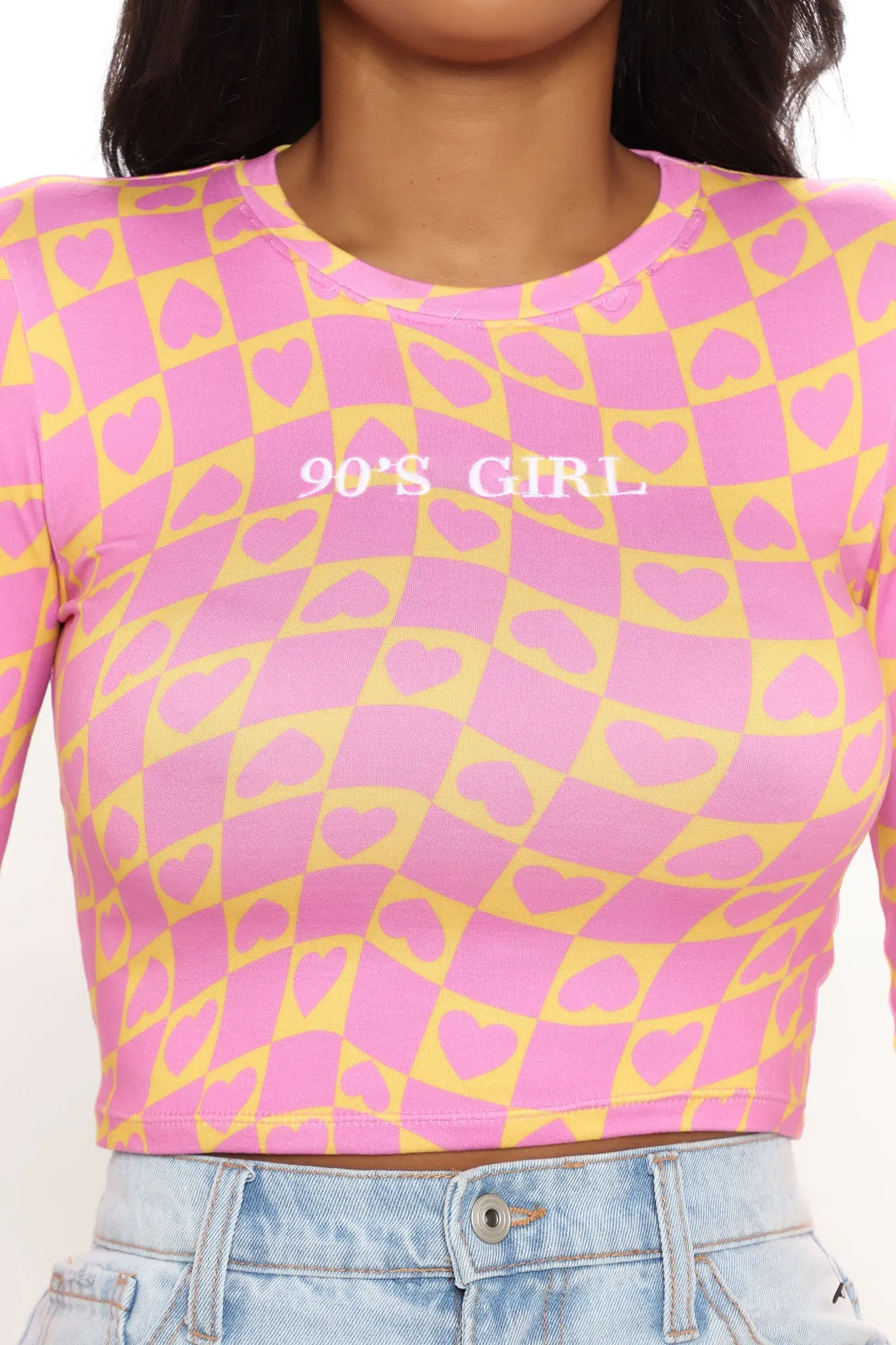 90s Girl Top - Pink/combo