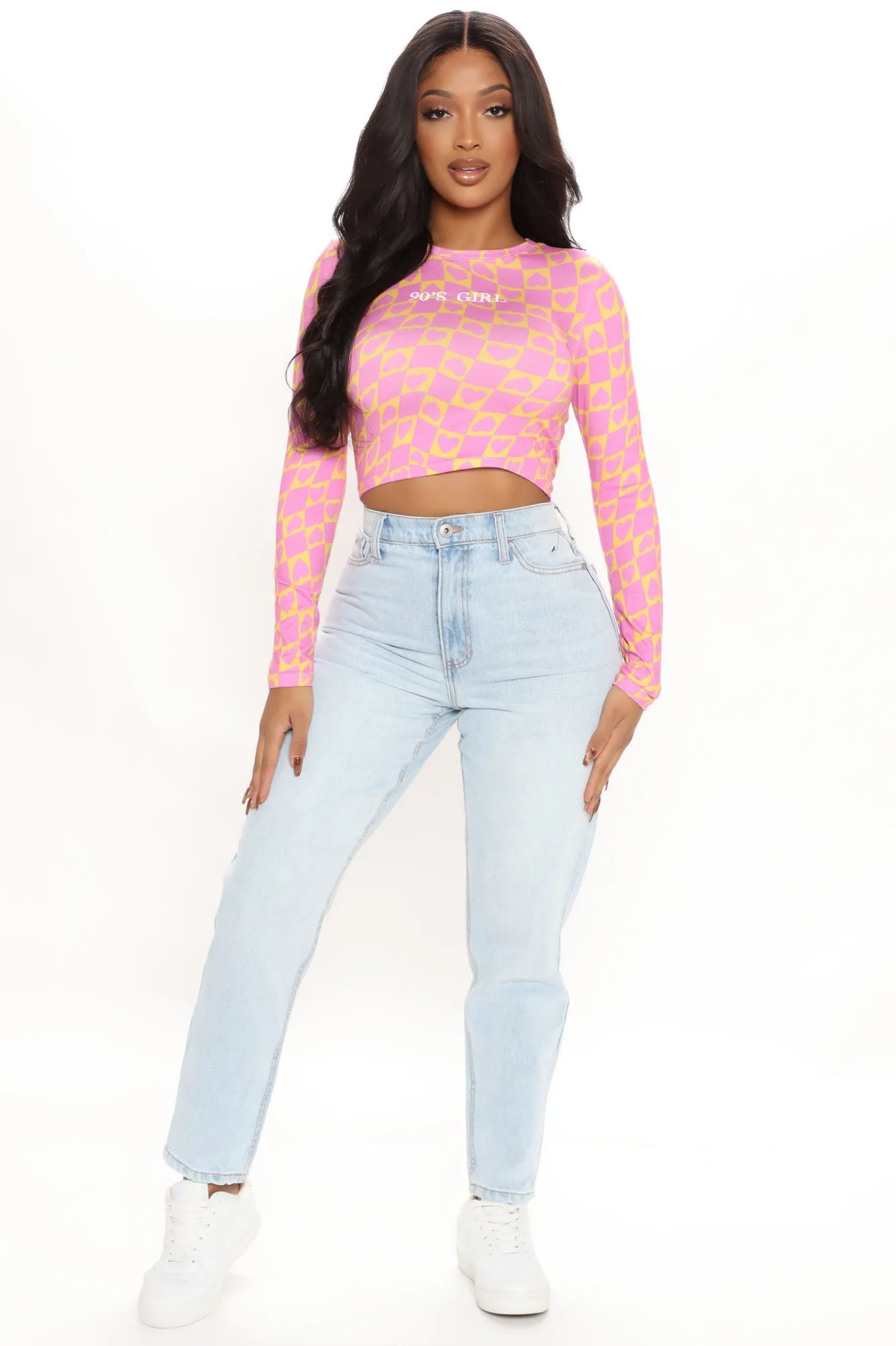 90s Girl Top - Pink/combo