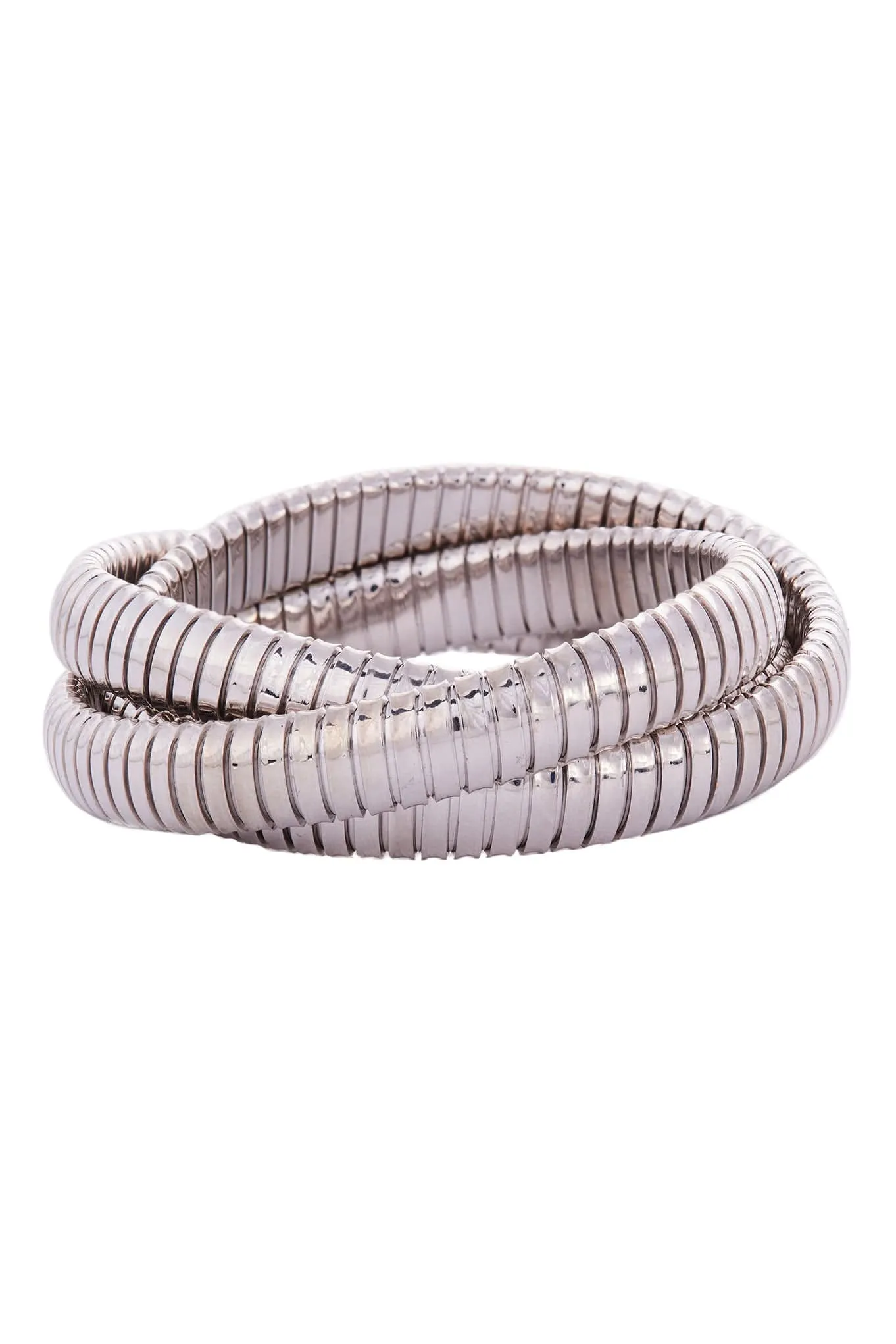 9mm White Gold Rolling Bracelet - 18cm