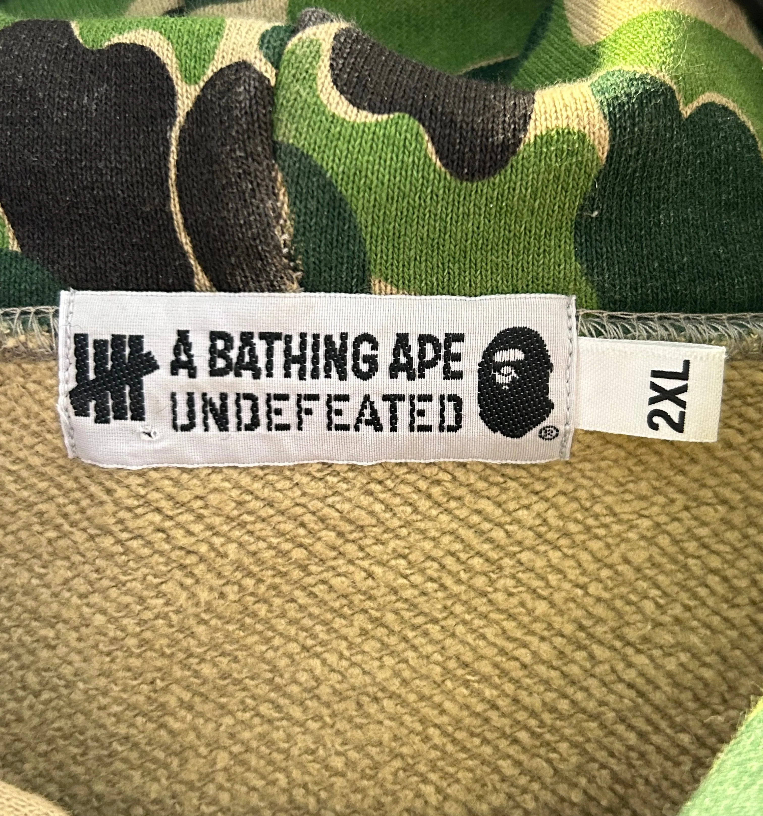 A BATHING APE/UNDEFEATED/Hoodie/XXL/Camouflage/Cotton/GRN/ABC CAMO