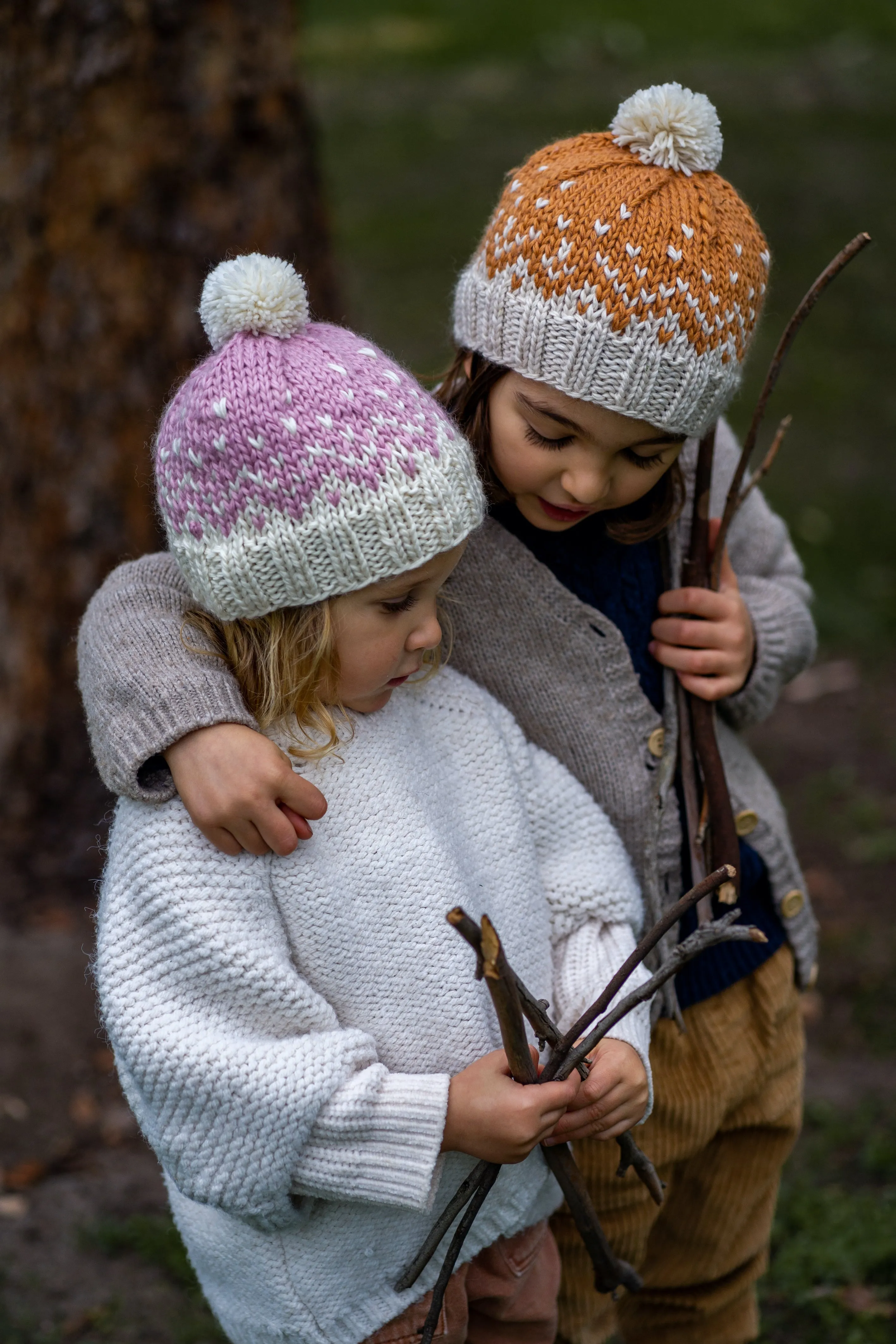 Acorn Snowflake Beanie - Pink