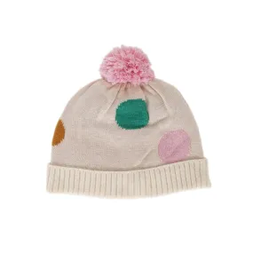 Acorn Spots Merino Beanie - Pink