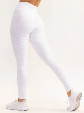 Activate Cross Over Scrunch Leggings - Snow Grey Marl