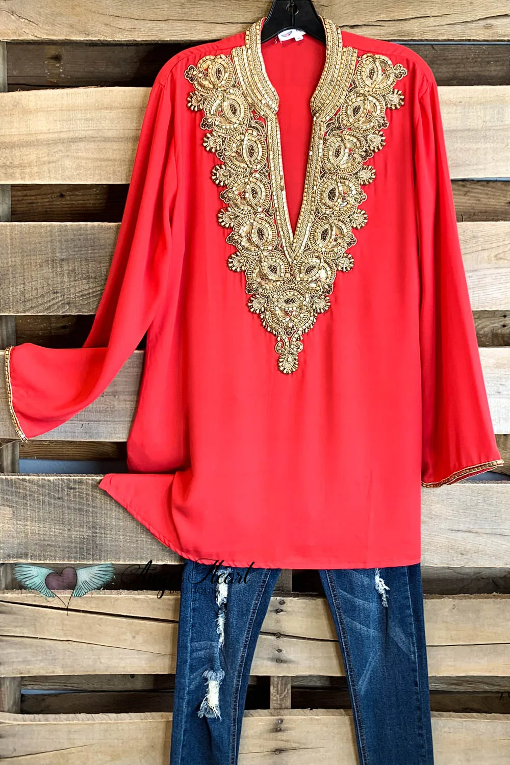 AHB EXCLUSIVE: Arabian Nights Blouse - Coral