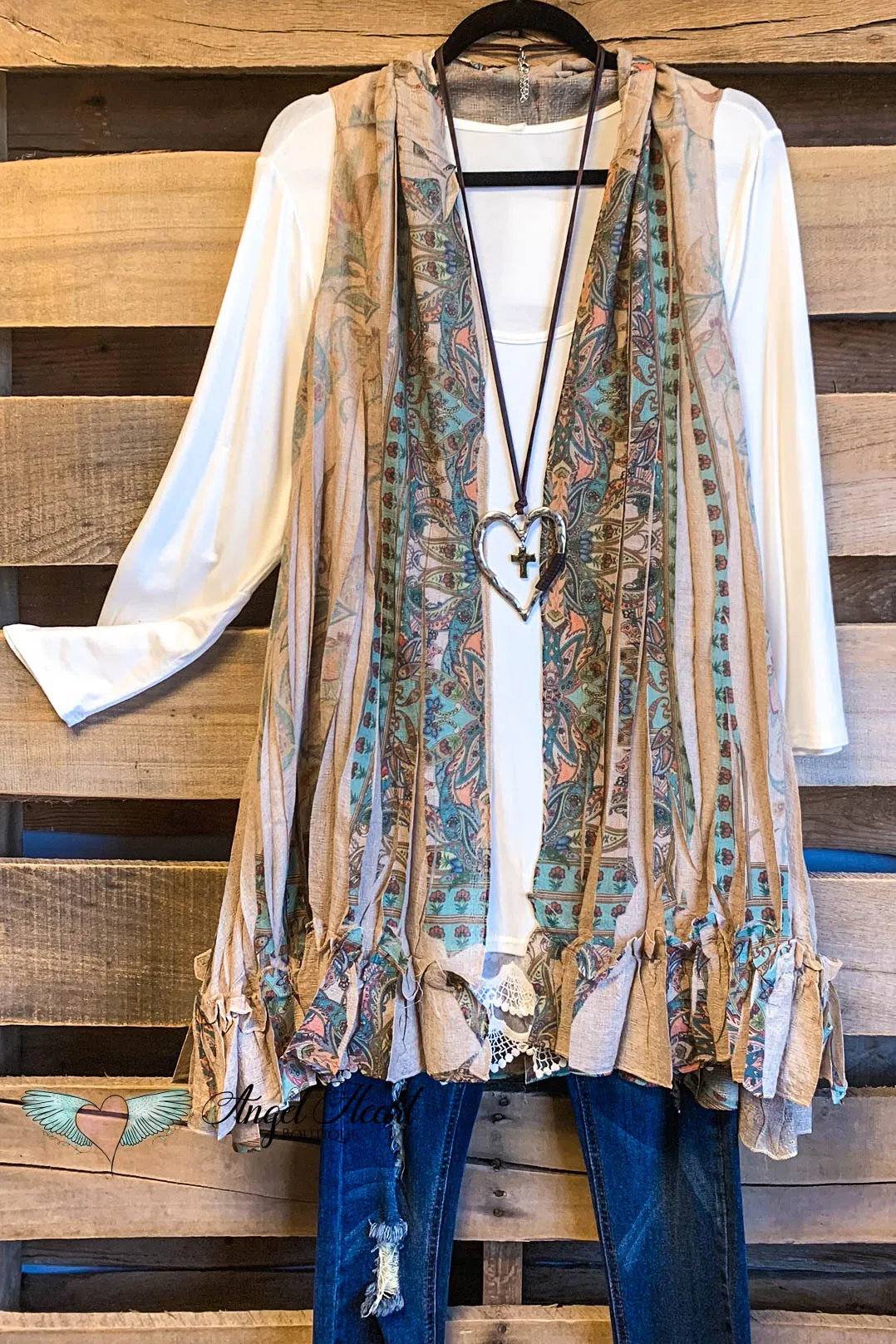 AHB EXCLUSIVE: Counting The Stars Vest - Taupe/Turquoise