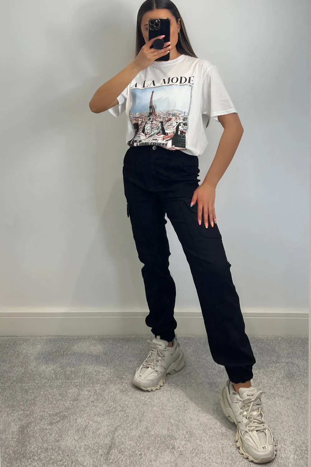 Aimee White A La Mode Paris Glitter Printed T-Shirt