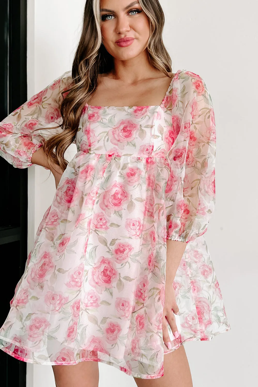 All I Know Floral Babydoll Dress (Pink)