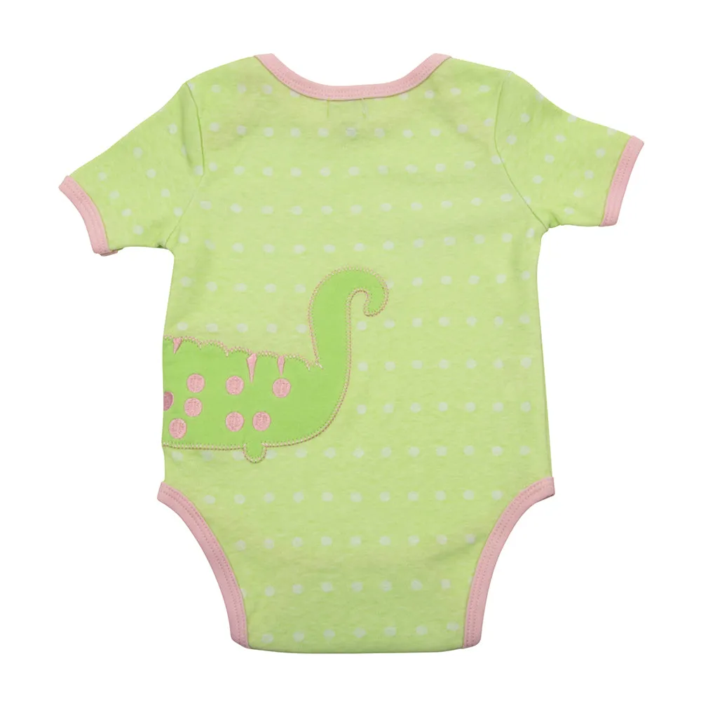 Alligator Lime Dot Onesie 0-6 Months