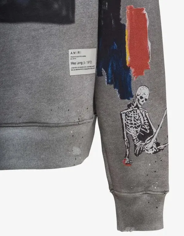 Amiri x Wes Lang Blood 38' Grey Hoodie