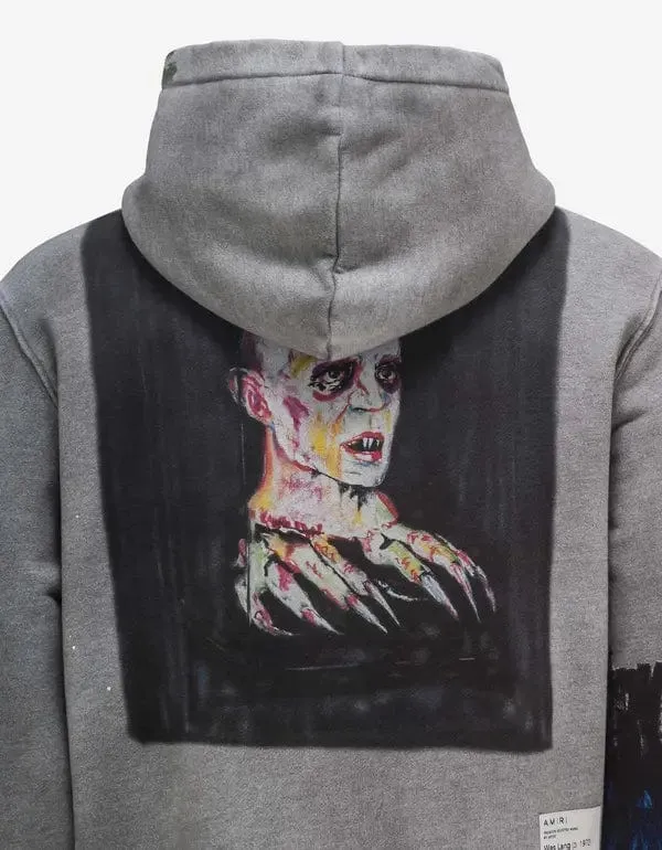 Amiri x Wes Lang Blood 38' Grey Hoodie