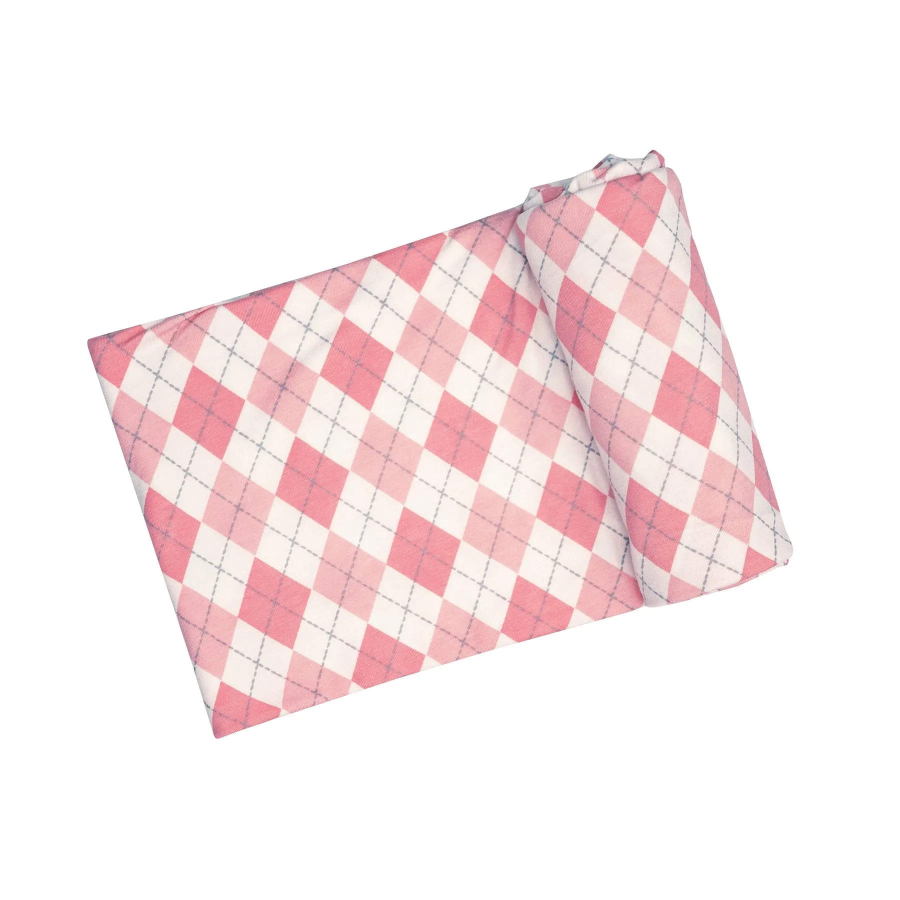 Argyle Pink Bamboo Swaddle Blanket