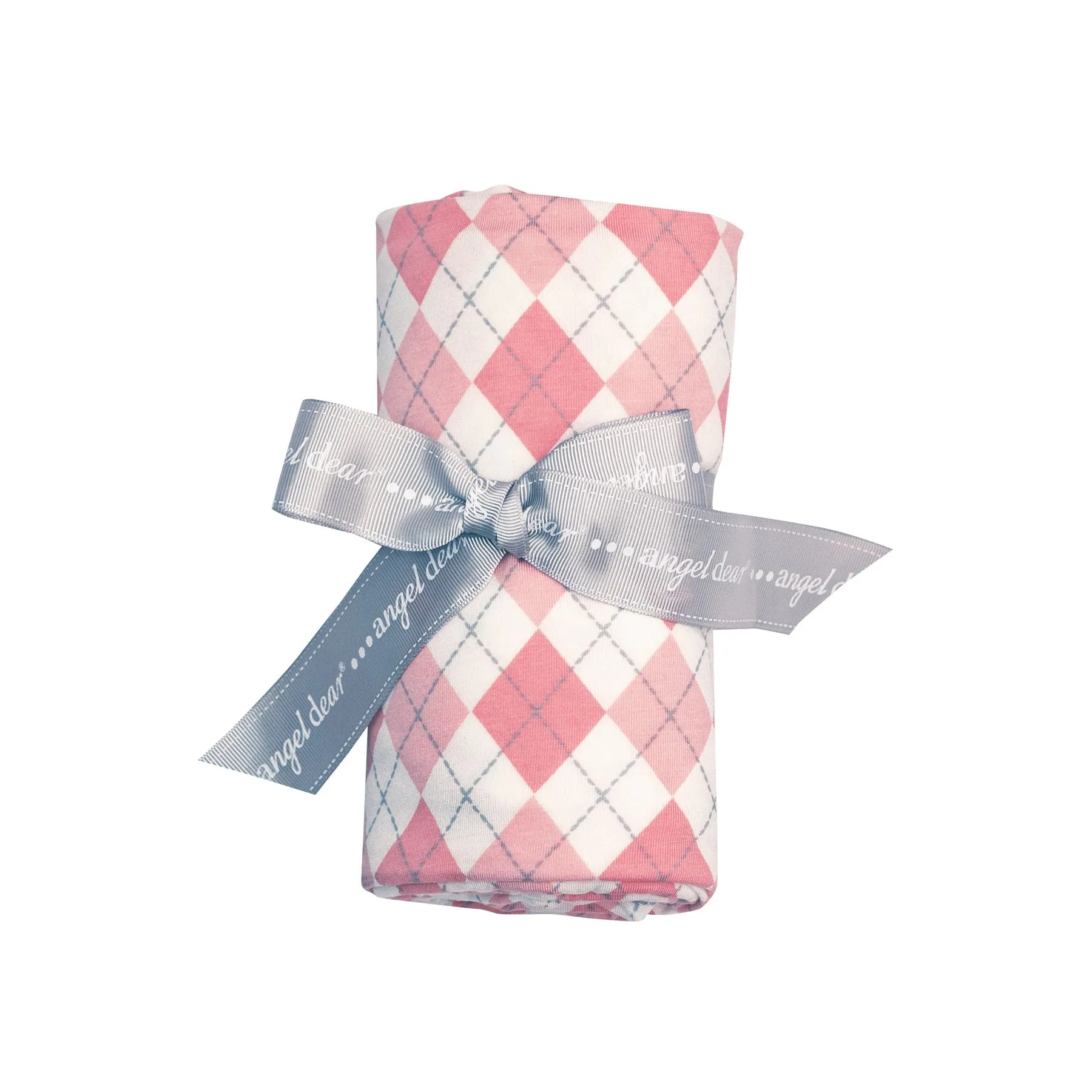 Argyle Pink Bamboo Swaddle Blanket