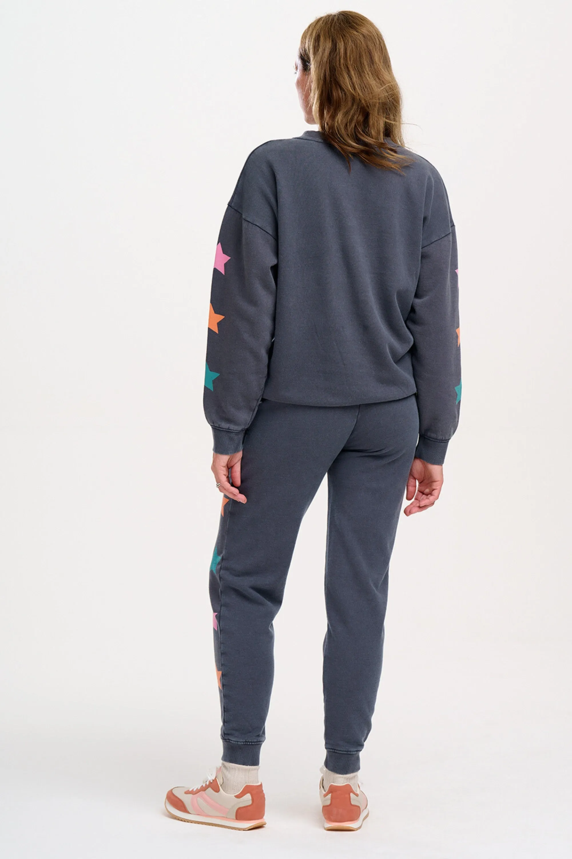 Ashley Joggers - Washed Charcoal, Star Detail