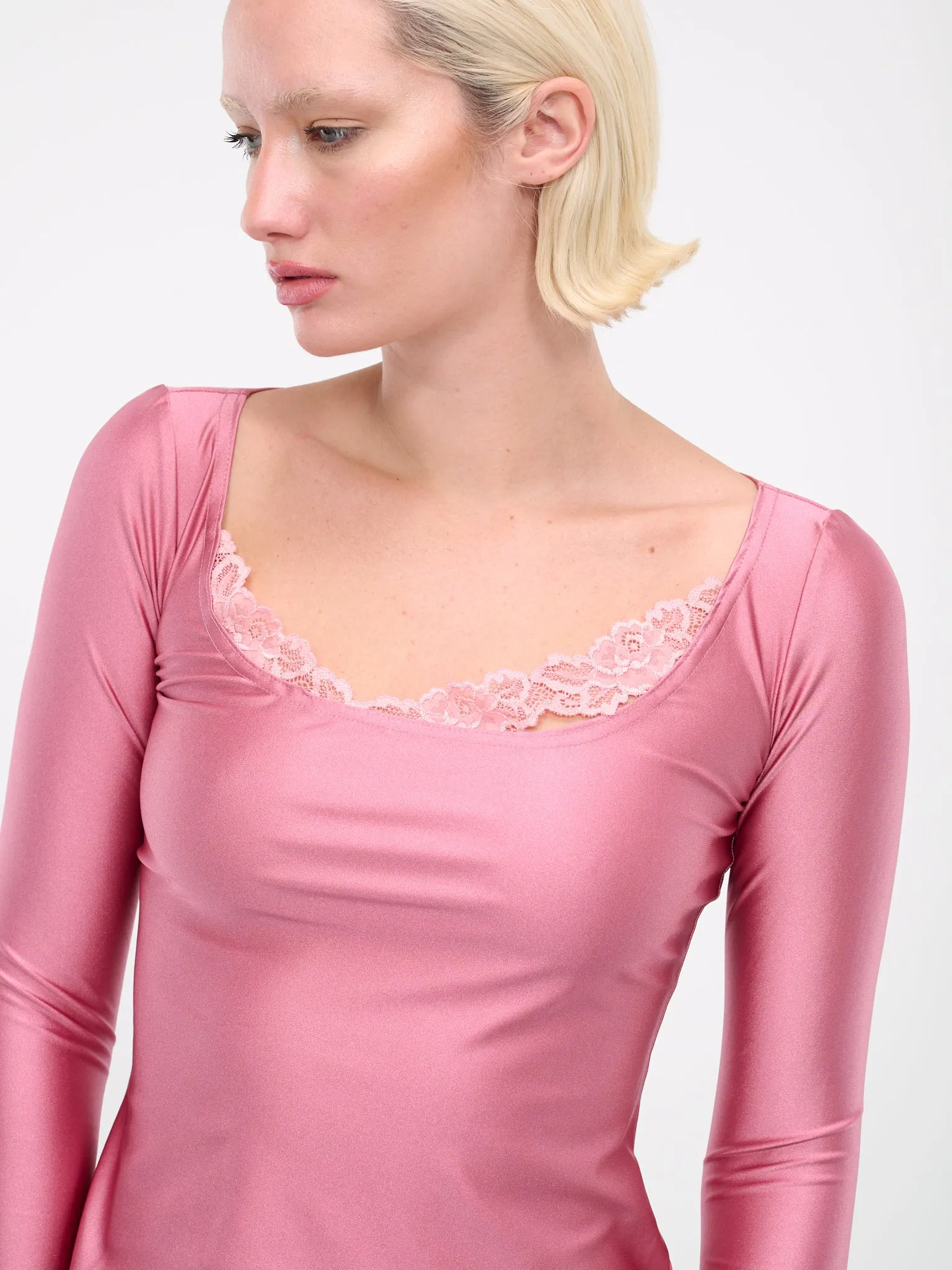 Asymmetric Lace Top (TO055-BLUSH)