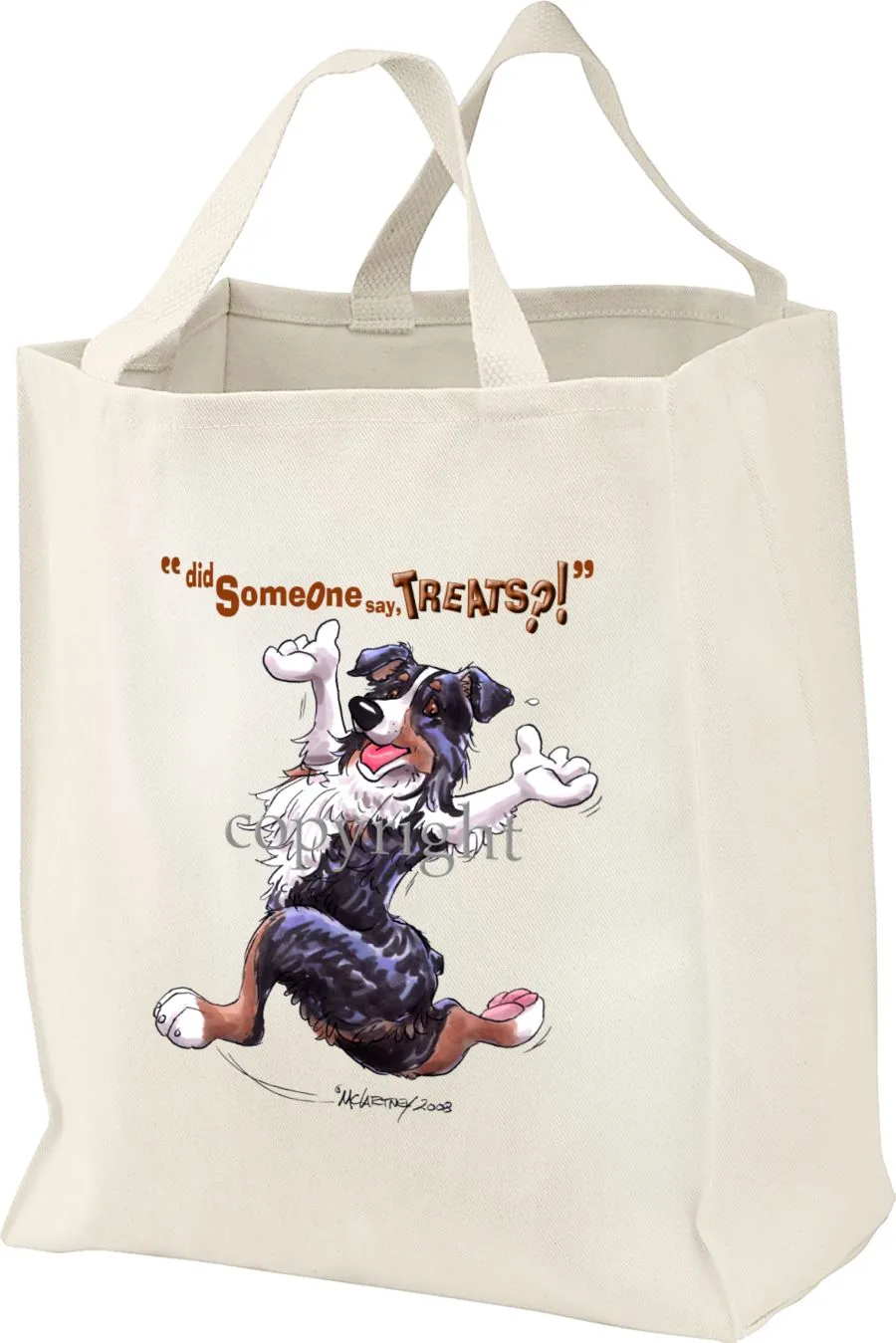 Australian Shepherd  Black Tri - Treats - Tote Bag