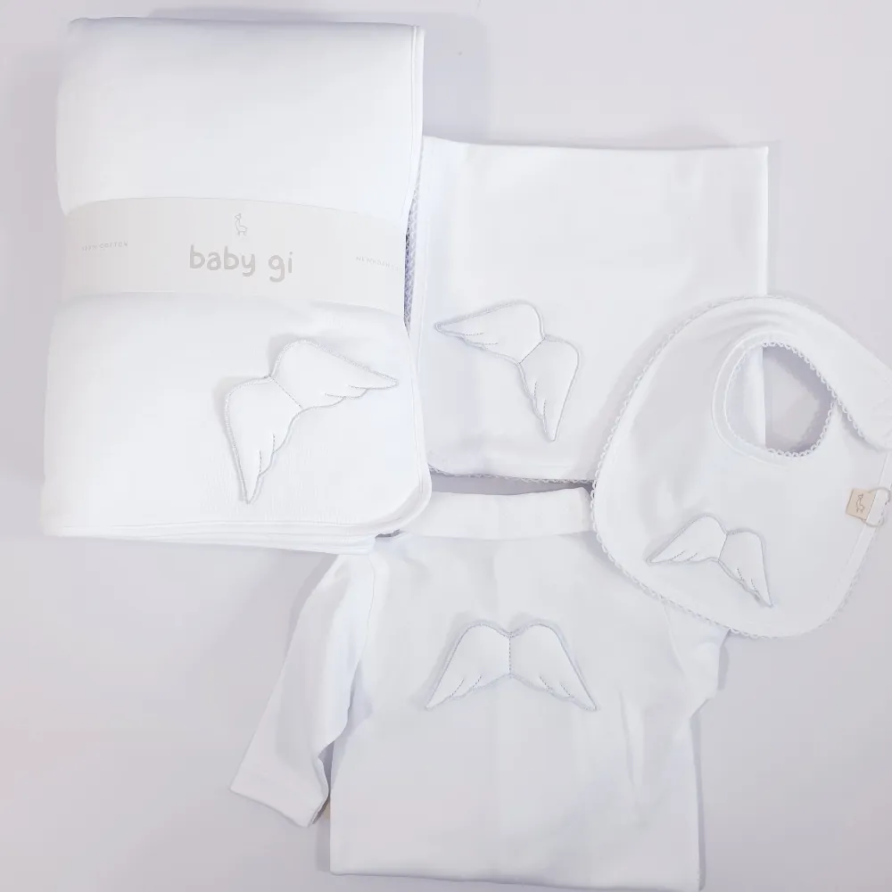 Baby Gi White Angel Wings Muslin Blanket