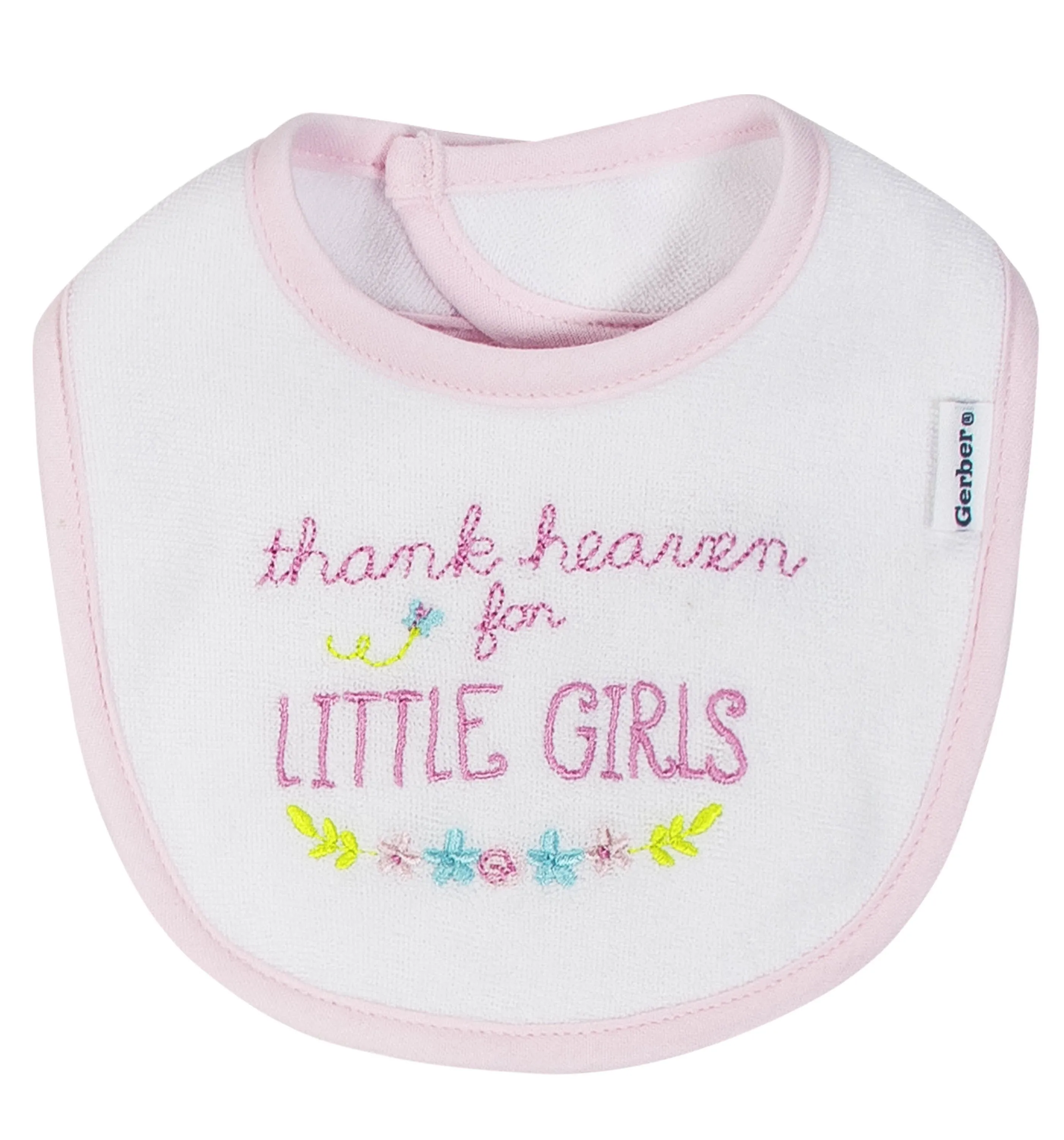 Baby Girls' 4-Pack Prism Pink Dribbler Bibs