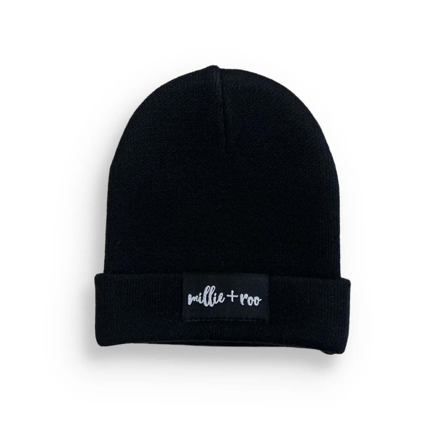 BAMBOO CUFF BEANIE- Black