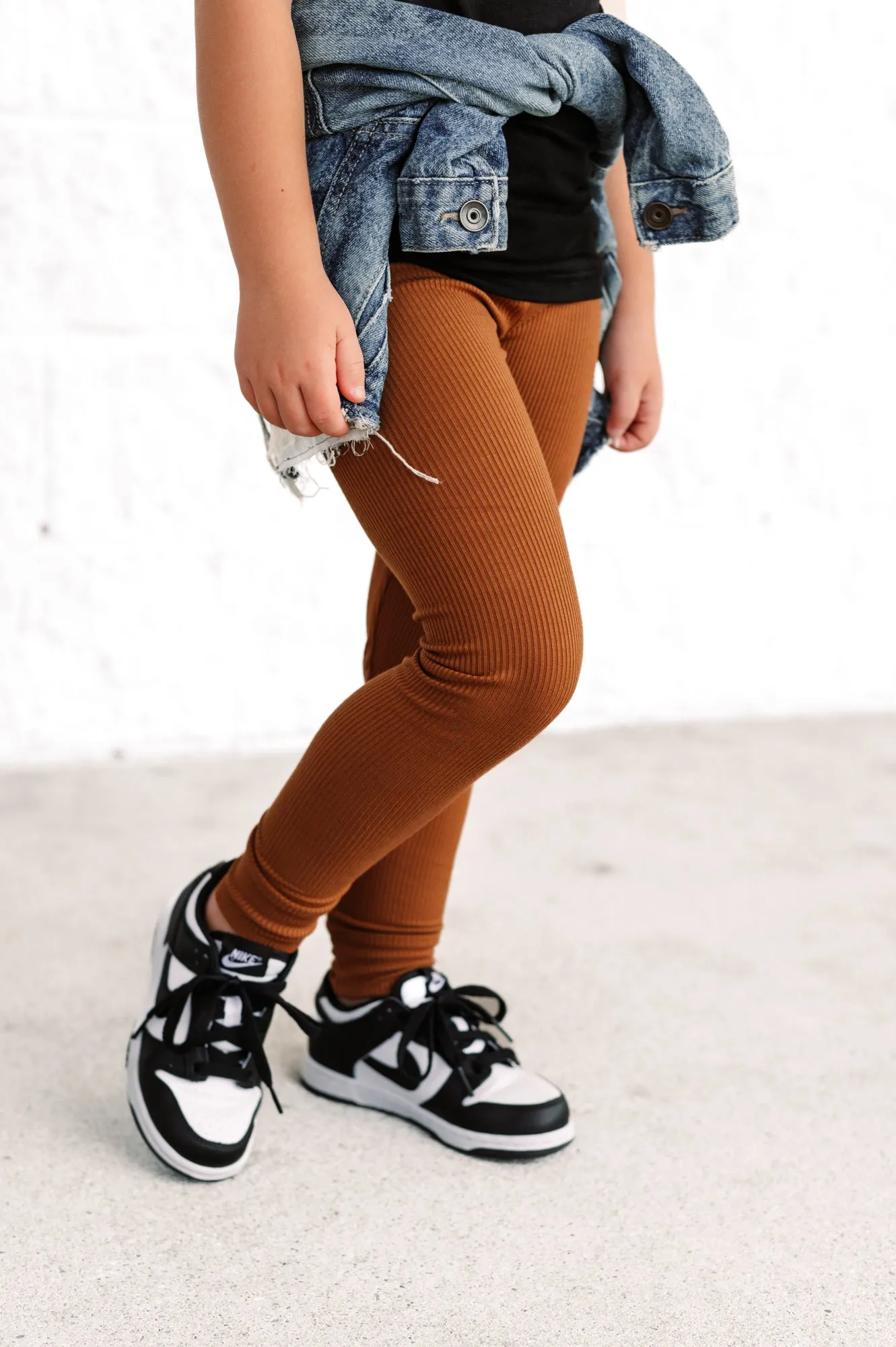 BAMBOO RIB LEGGINGS- Bark