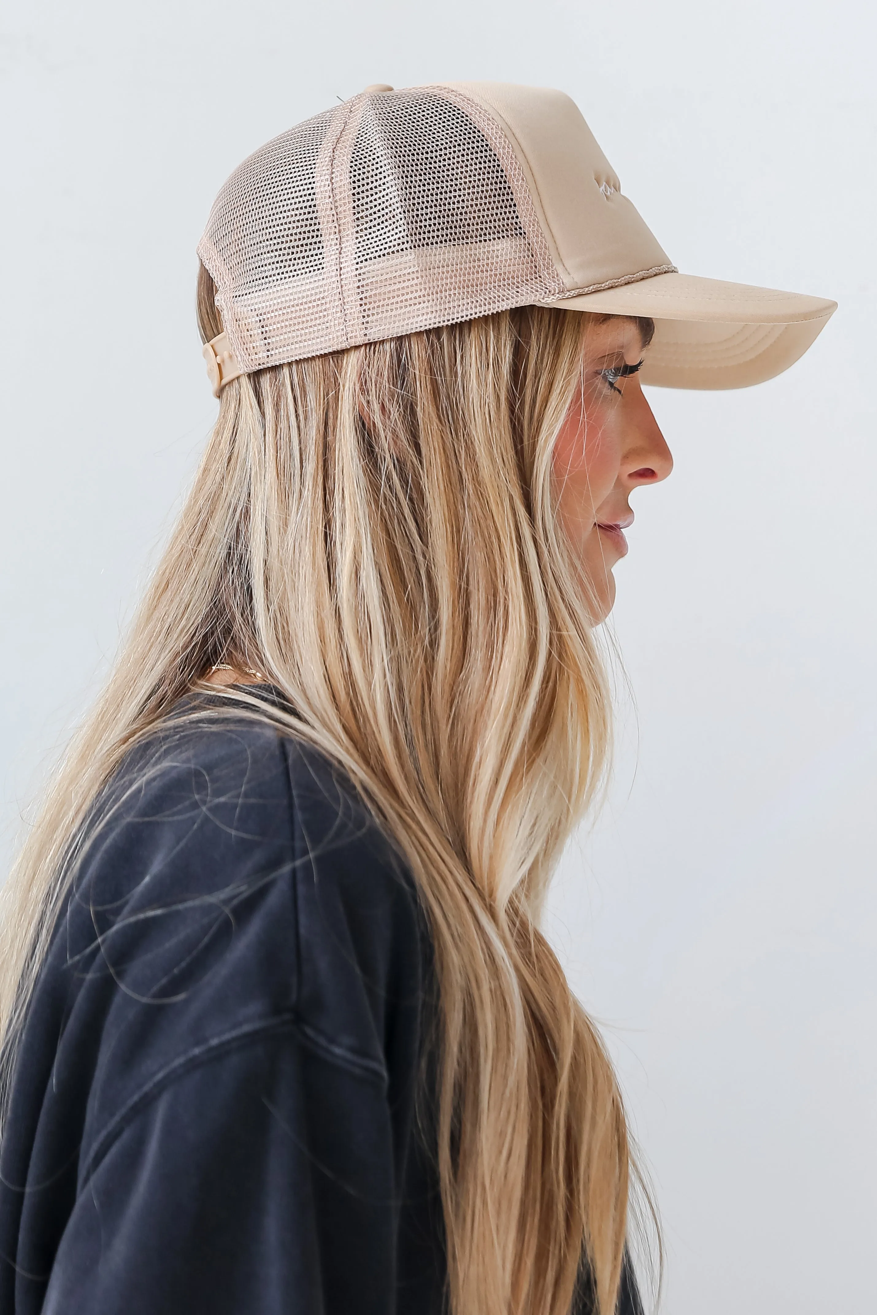 Beige Savannah Script Trucker Hat