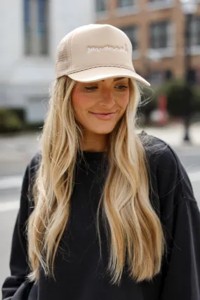 Beige Savannah Script Trucker Hat