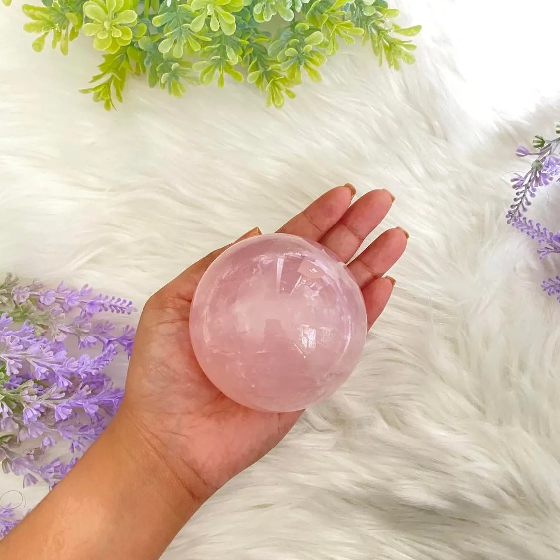 Big Polished Rose Quartz Sphere Crystal