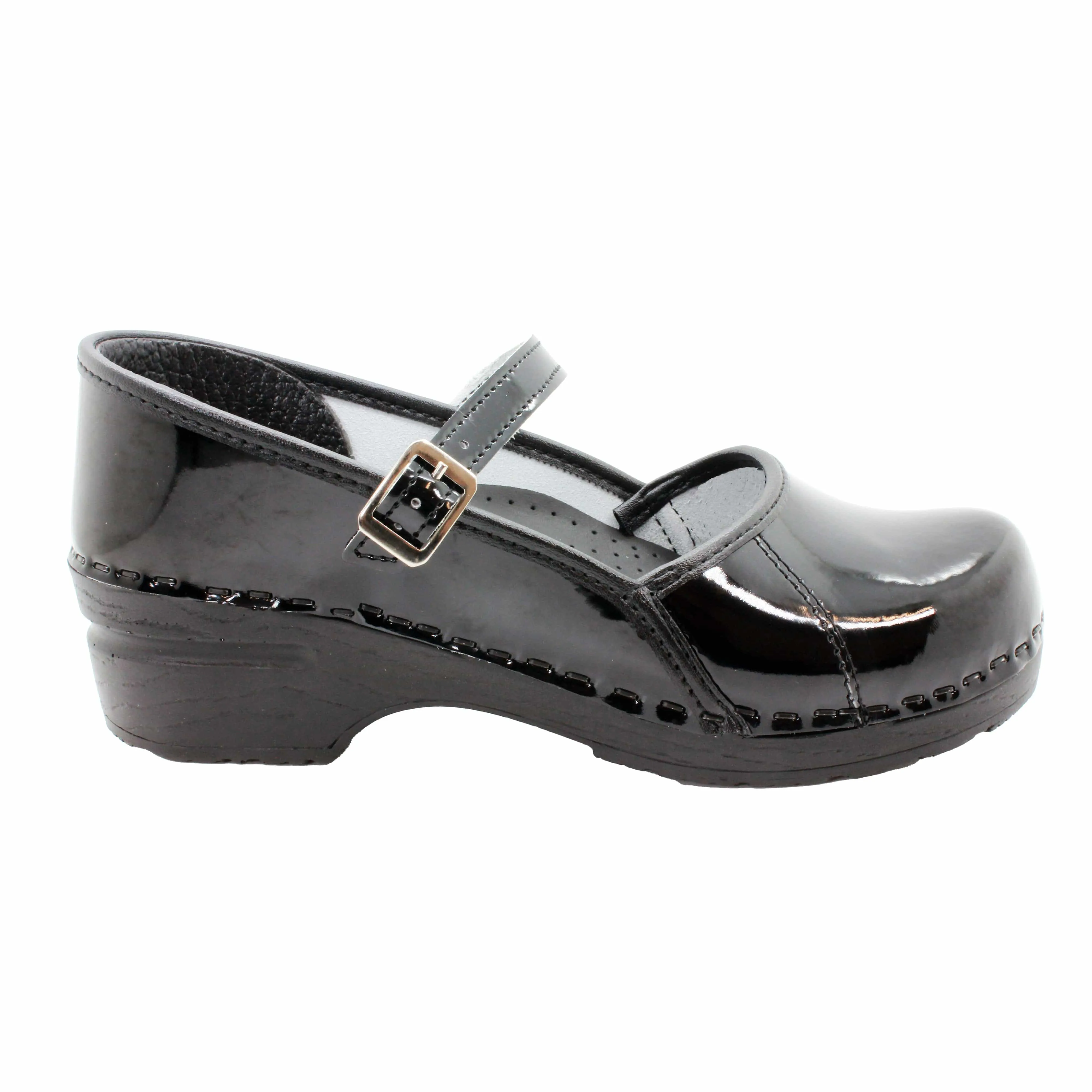 BJORK MARCELLA Mary Jane Black Patent Leather Clogs