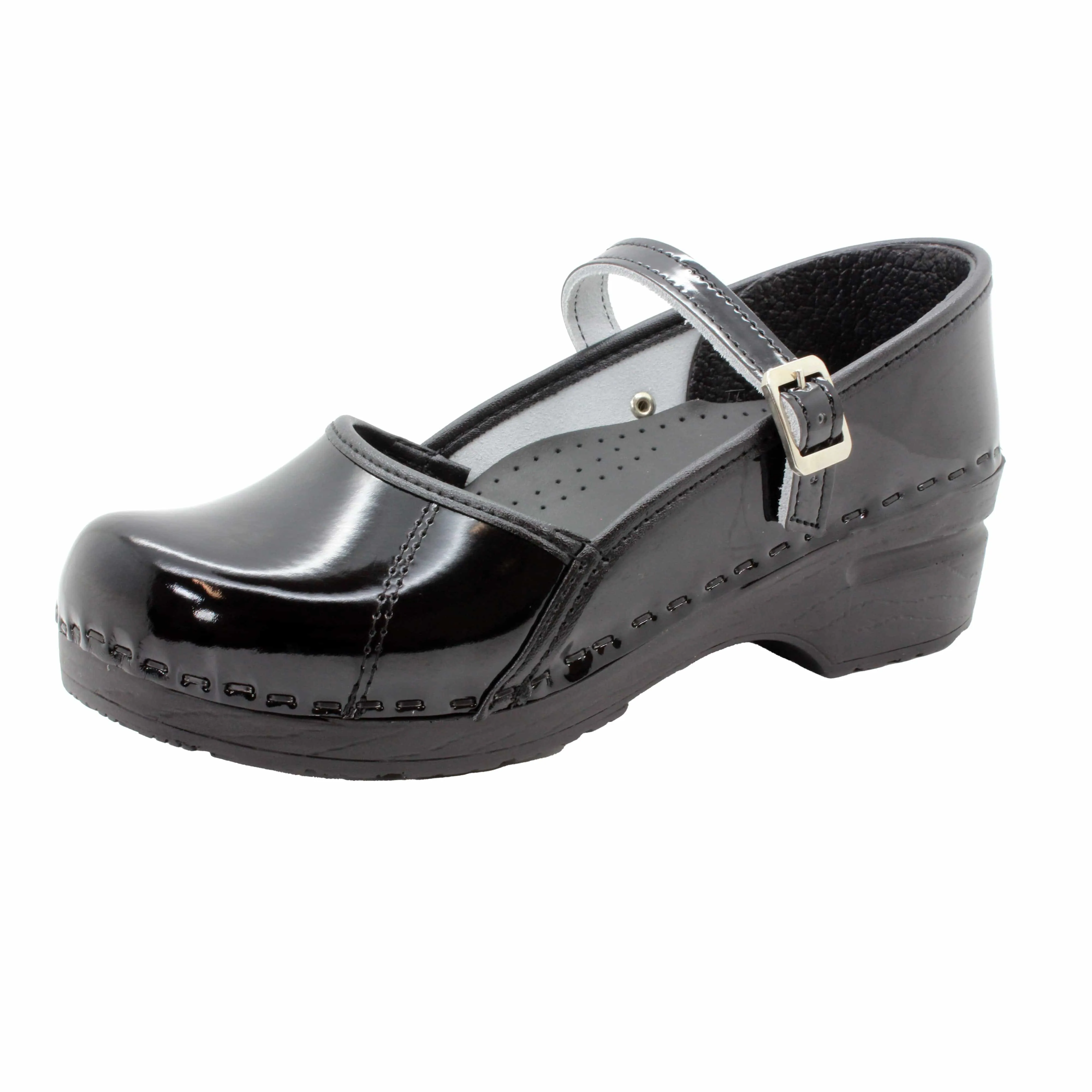 BJORK MARCELLA Mary Jane Black Patent Leather Clogs