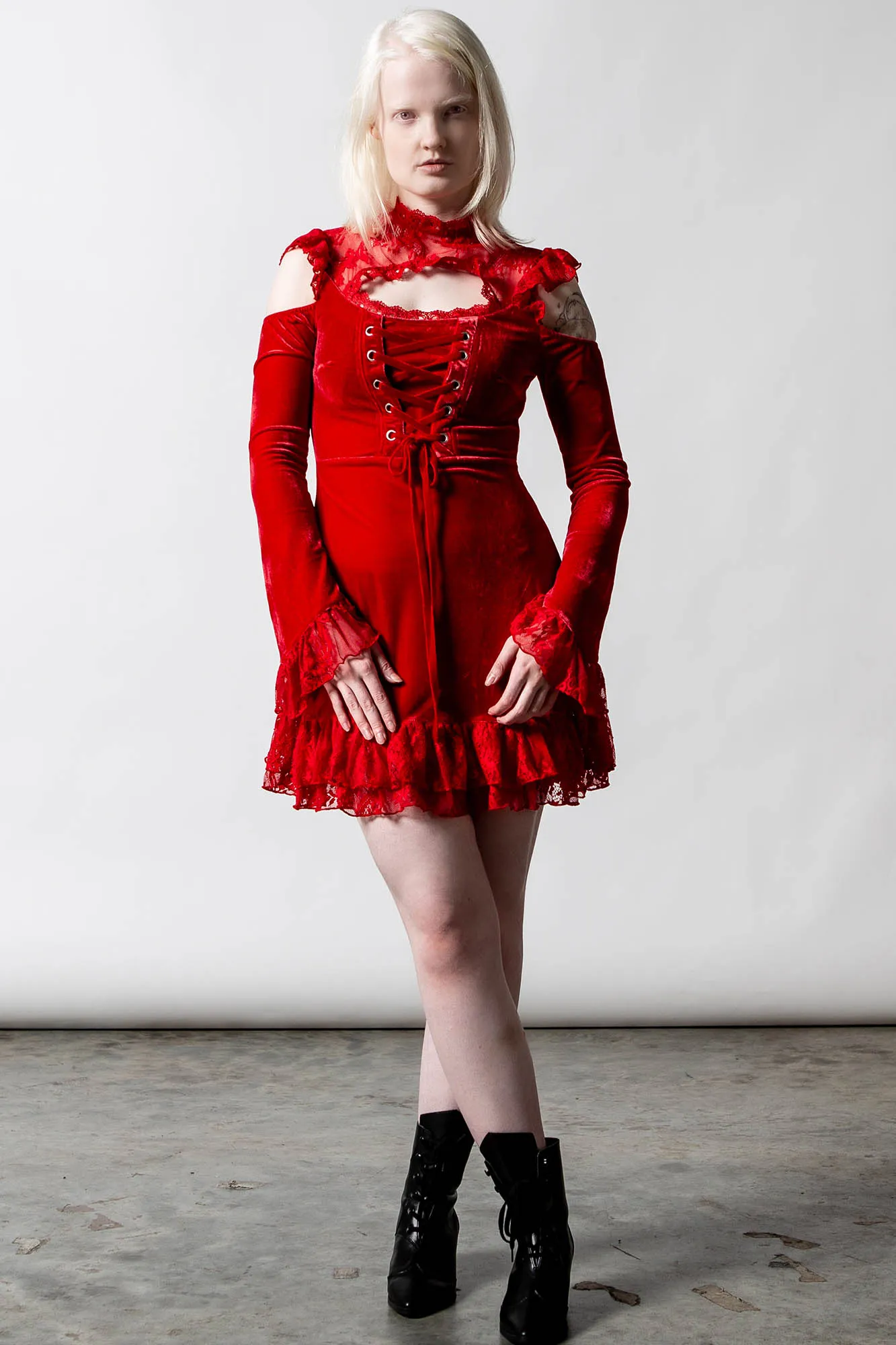 Blood Vow Lace Dress [SCARLET] - Resurrect