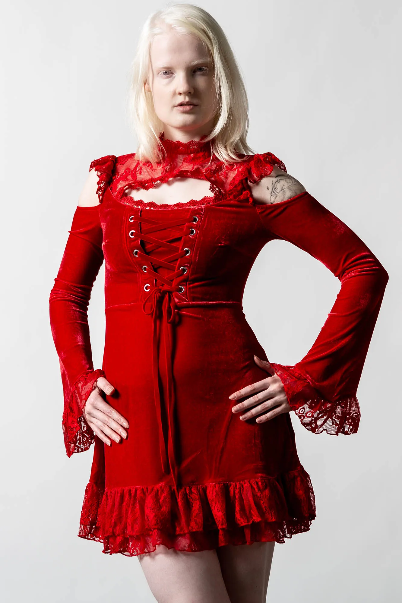 Blood Vow Lace Dress [SCARLET] - Resurrect