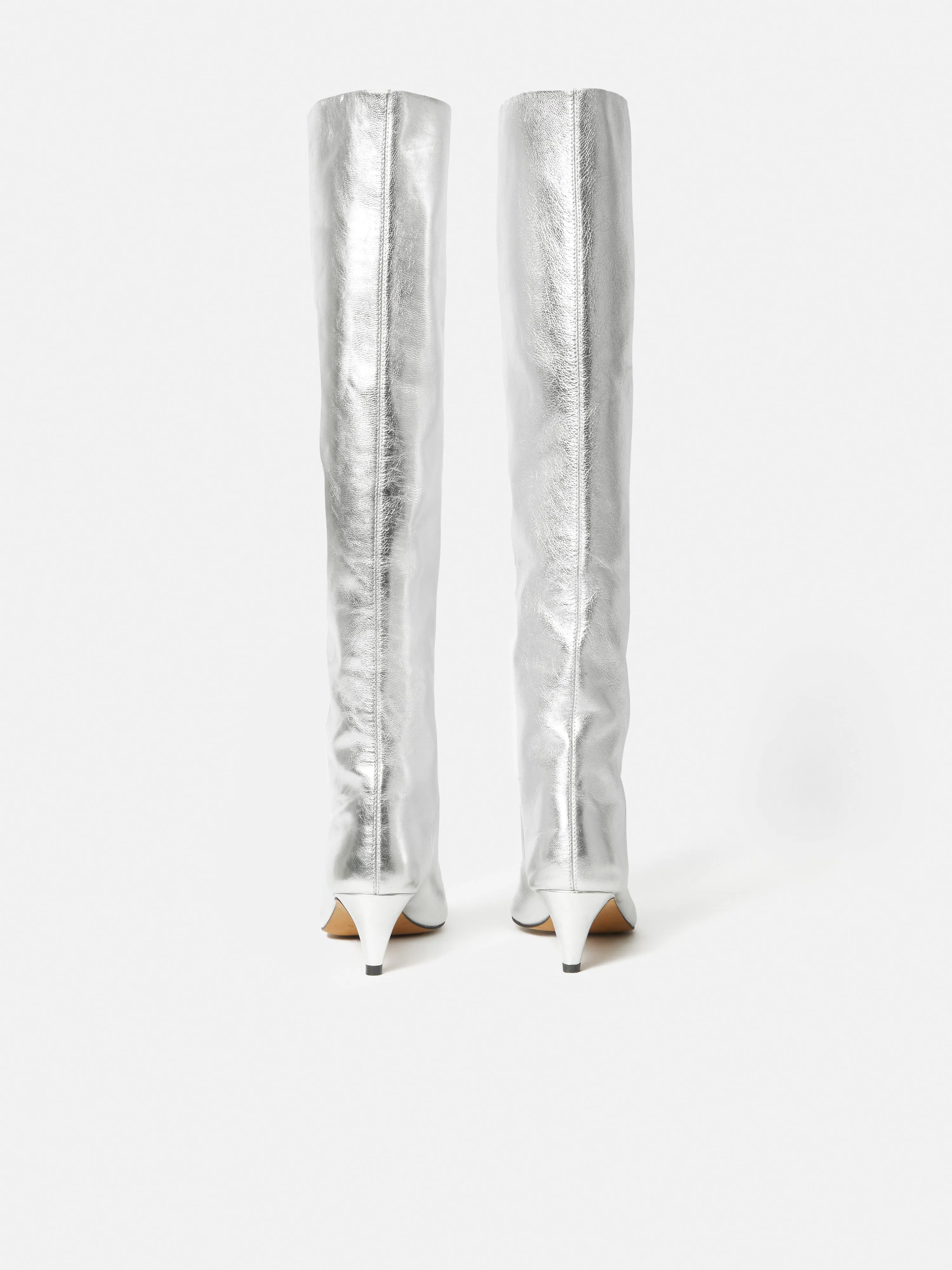 Bobby Knee High Boot | Silver