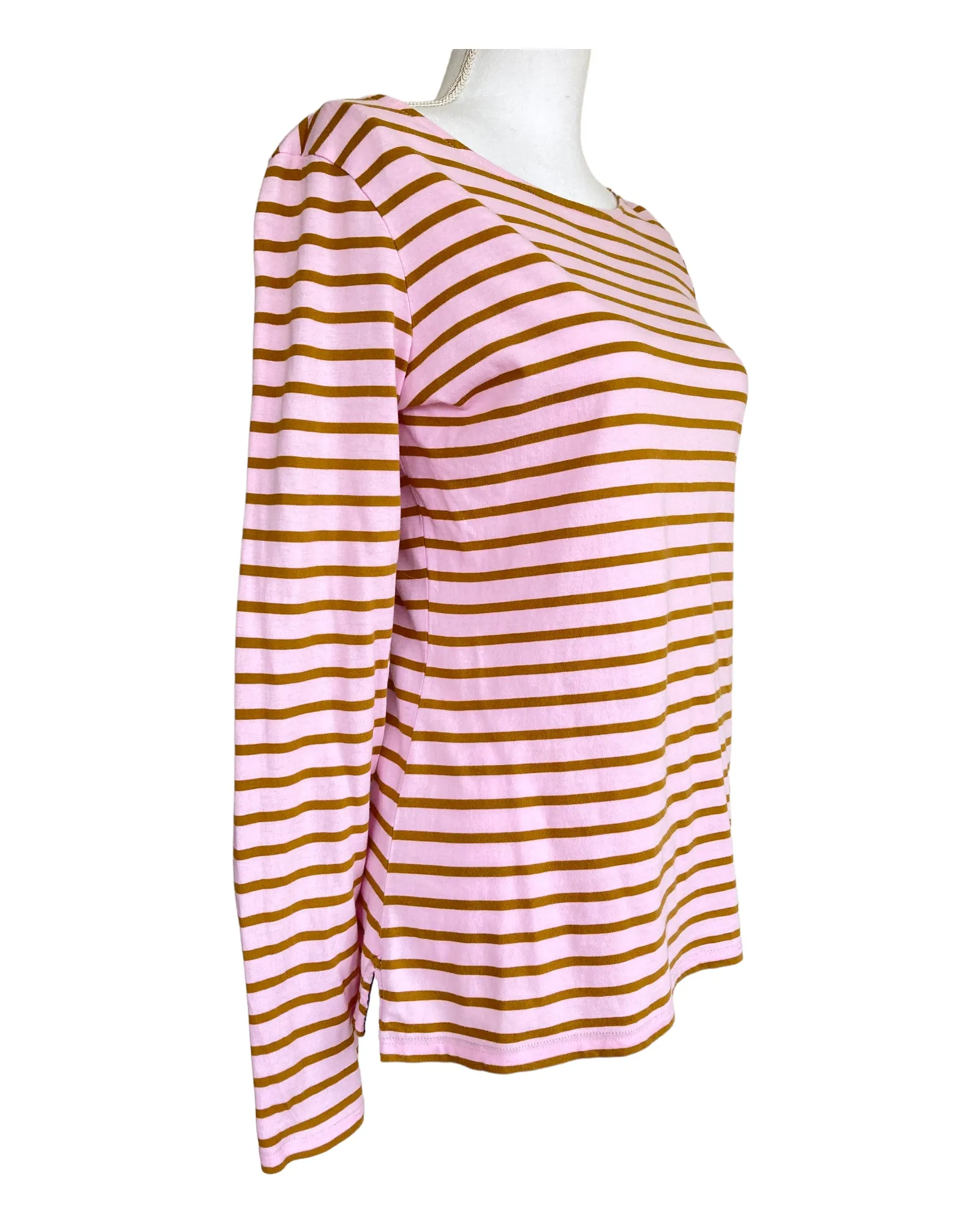 Boden Pink and Brown Striped T-Shirt, 4