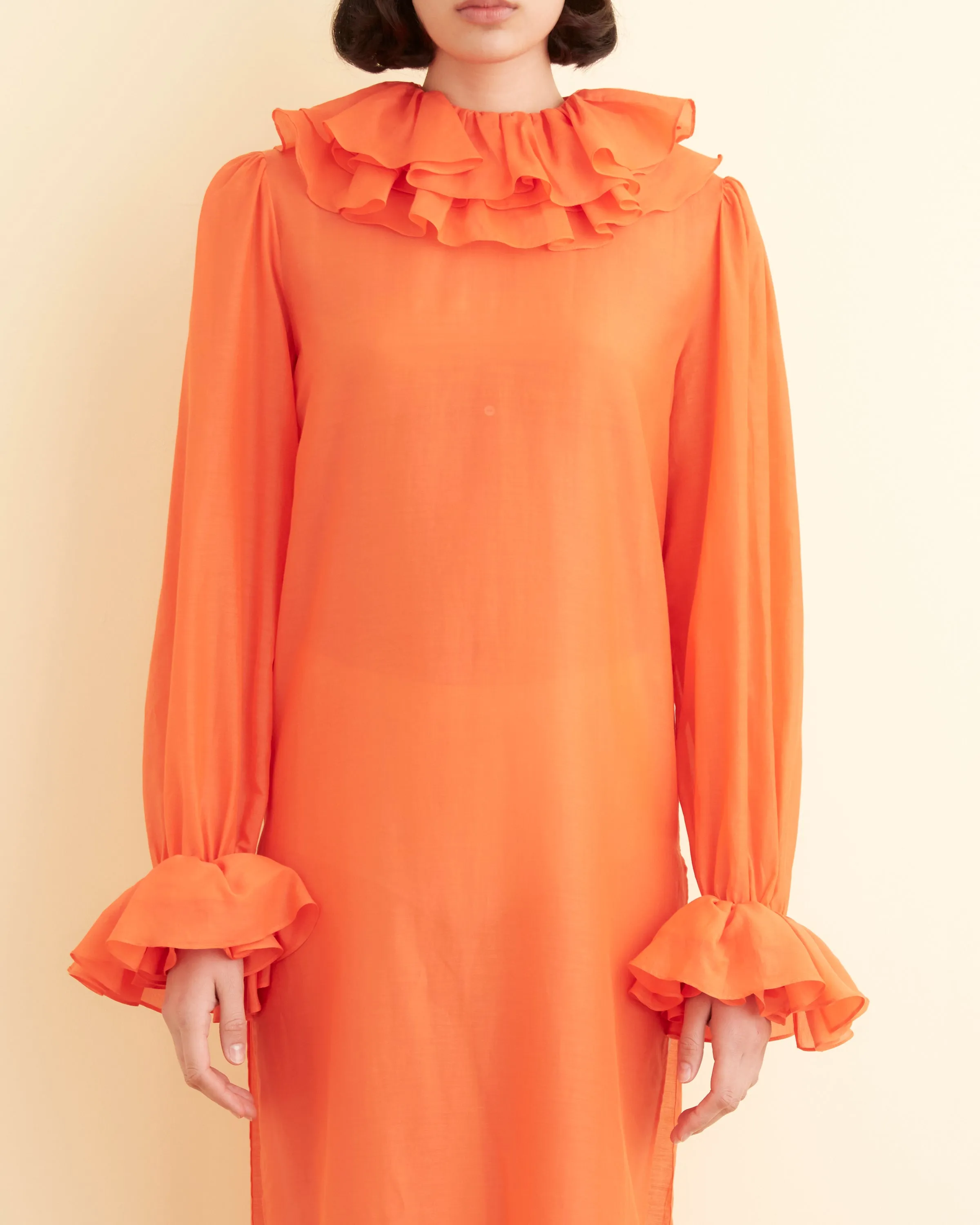 Boo Ruffle Gown - Orange