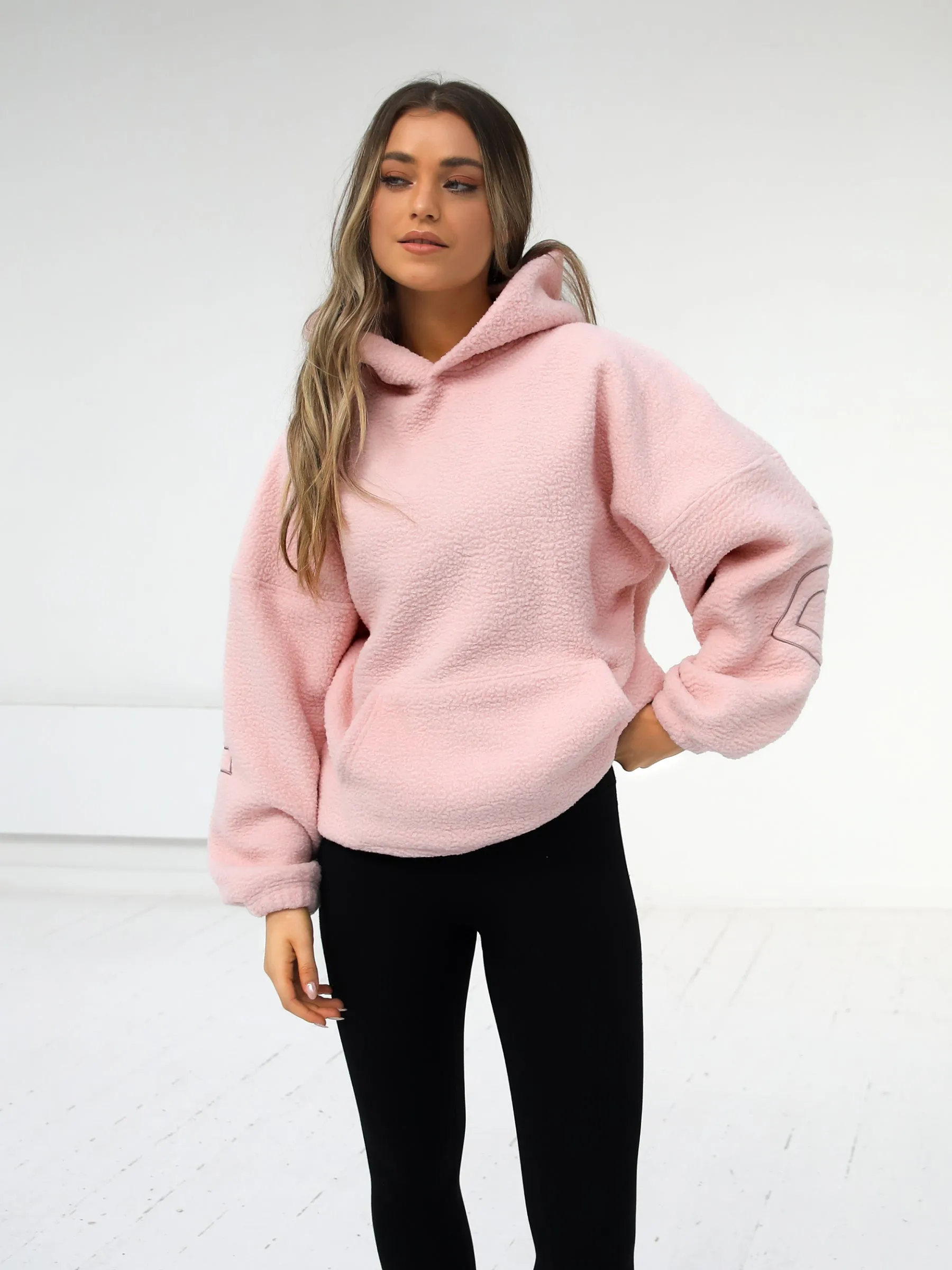 Borg Isabel Oversized Hoodie - Pink