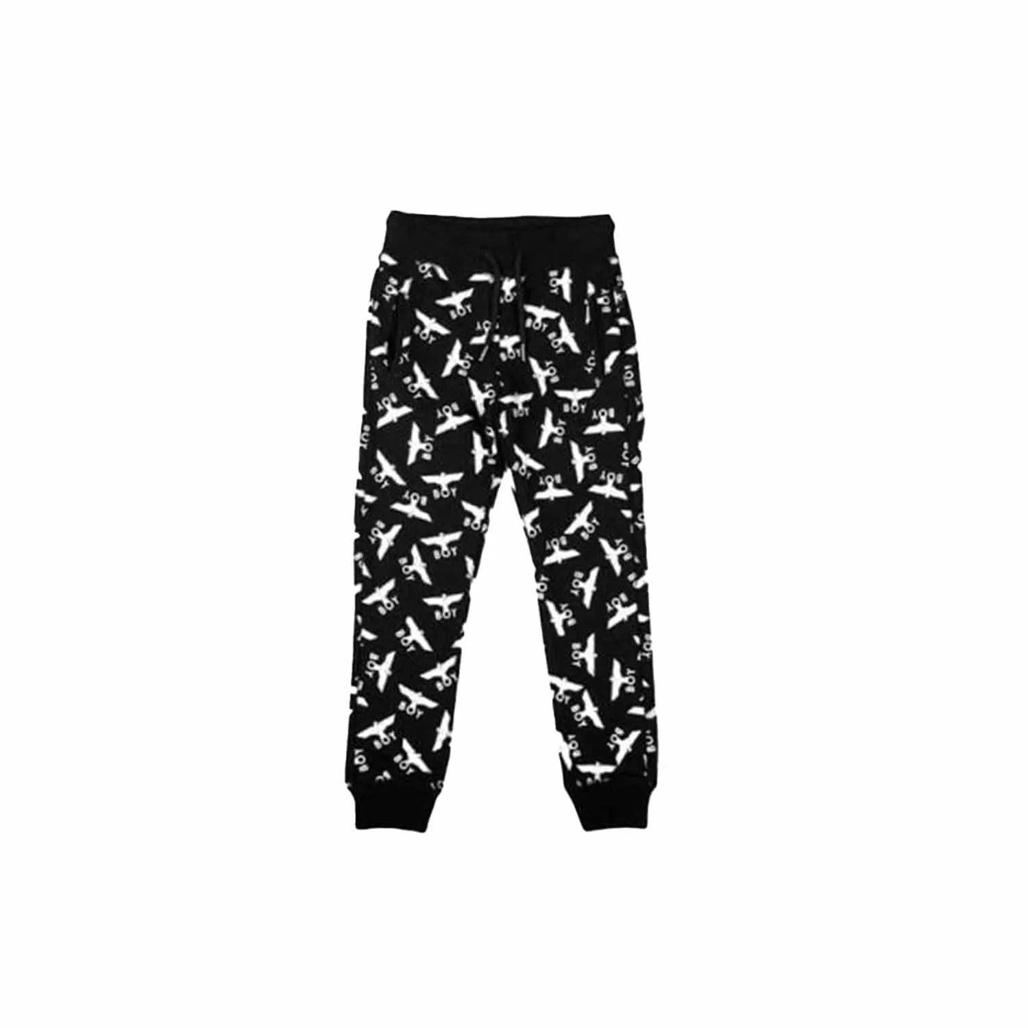 BOY EAGLE REPEAT KIDS JOGGERS - BLACK/WHITE