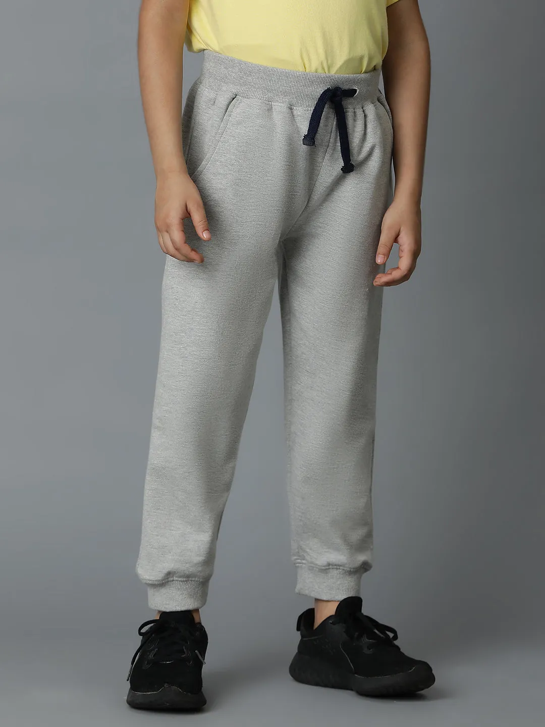 Boys Cotton Light Grey Joggers