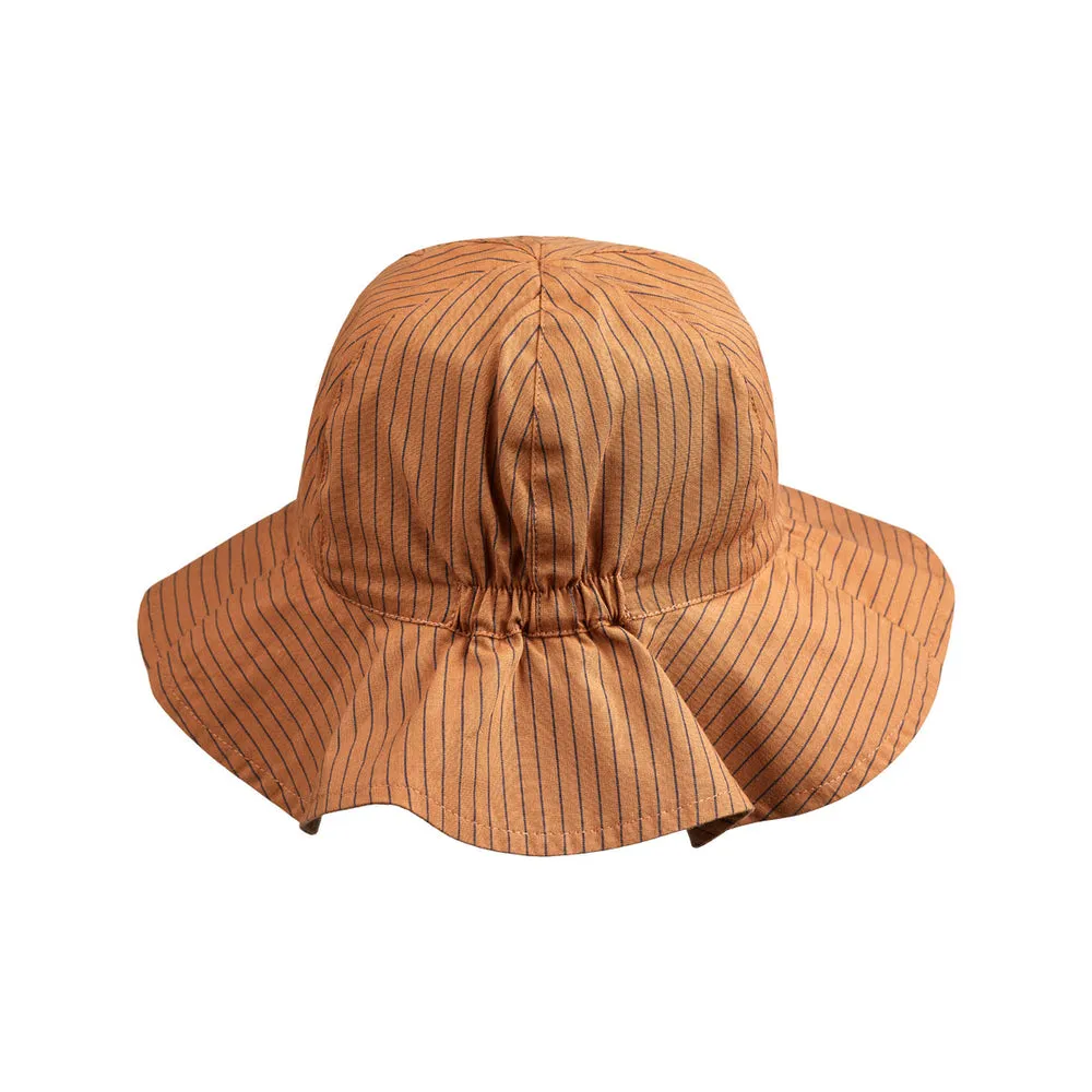 Bucket Sun Hat - Stripes - Navy/Almond