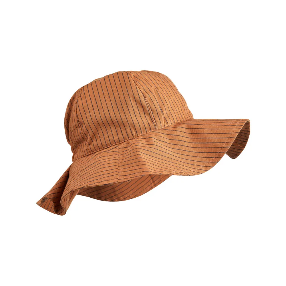 Bucket Sun Hat - Stripes - Navy/Almond