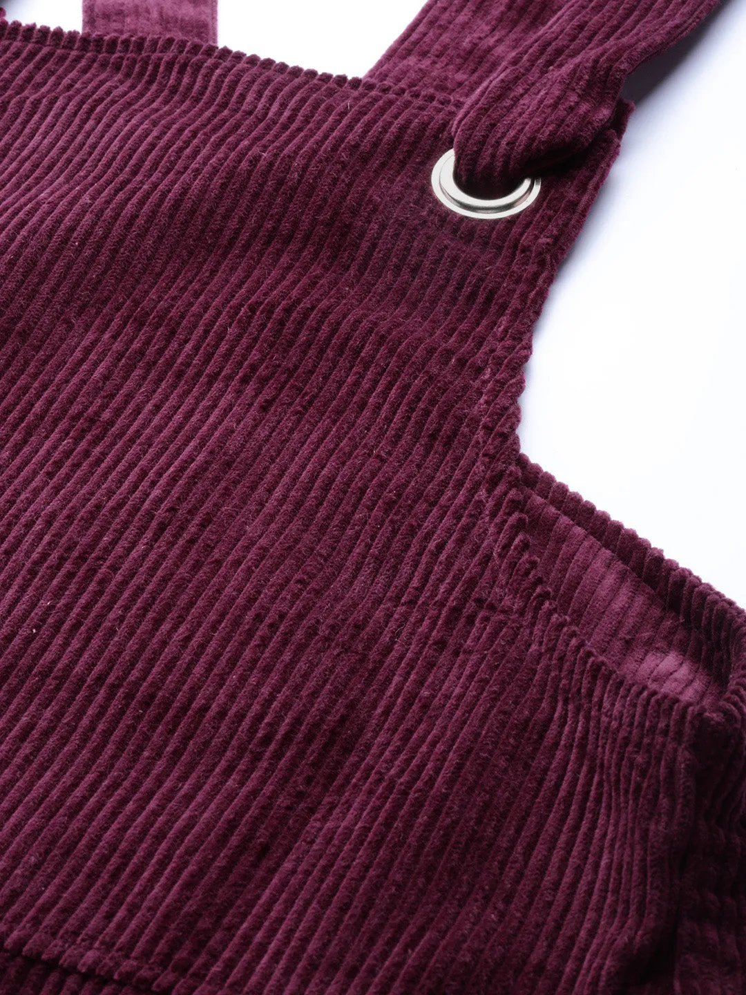 Burgundy Corduroy Pinafore Dress