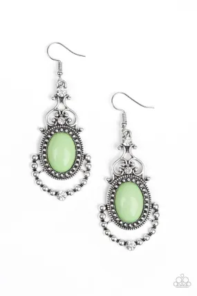 CAMEO and Juliet Green and Silver Earrings - Paparazzi Accessories