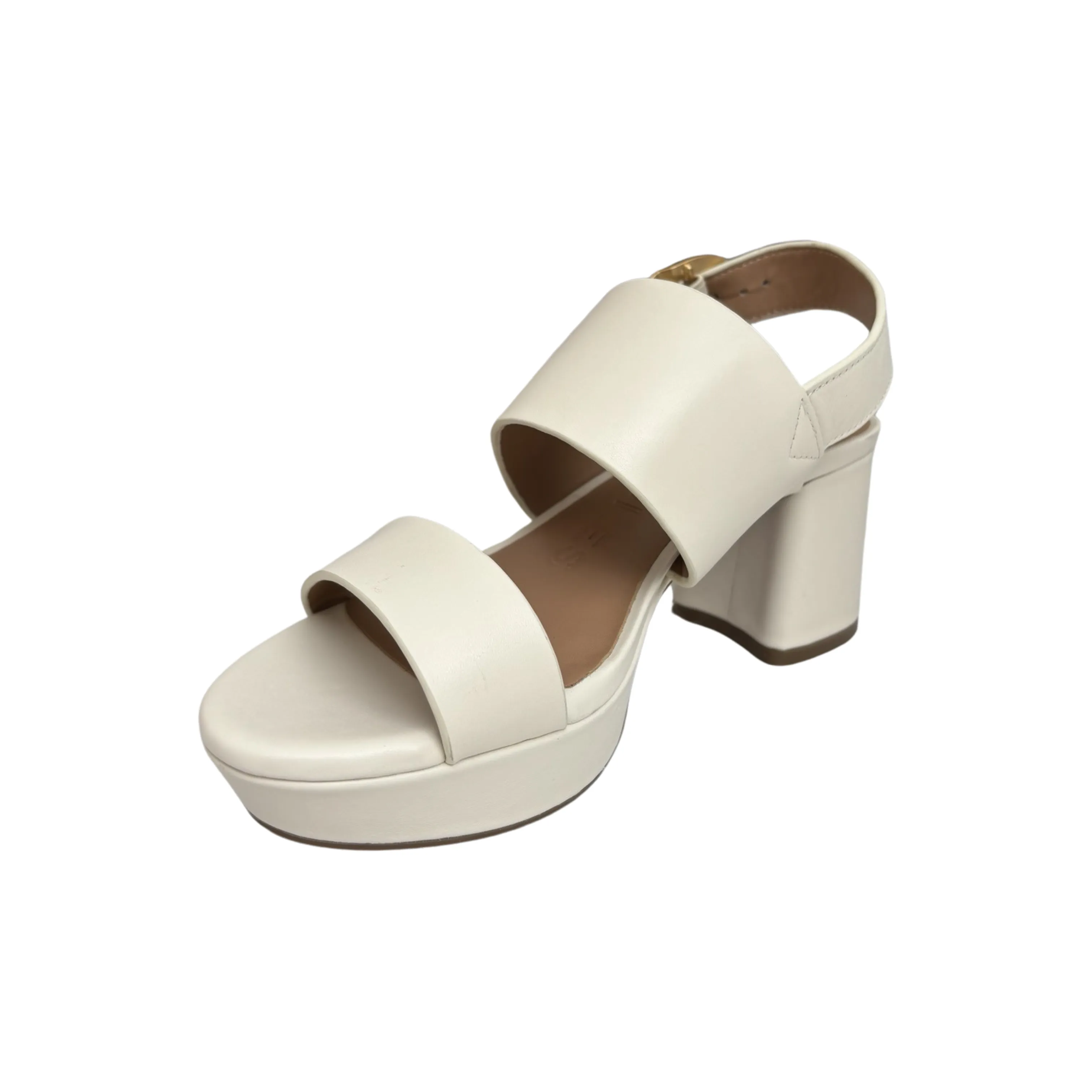 Camera Eggshell Leather Sandal