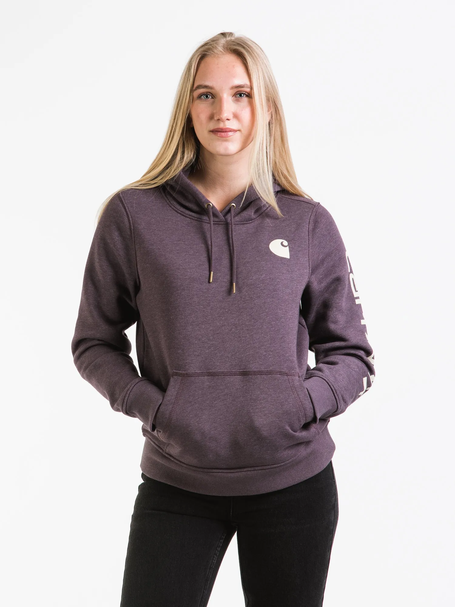 CARHARTT LOGO SLEEVE PULL OVER HOODIE - CLEARANCE