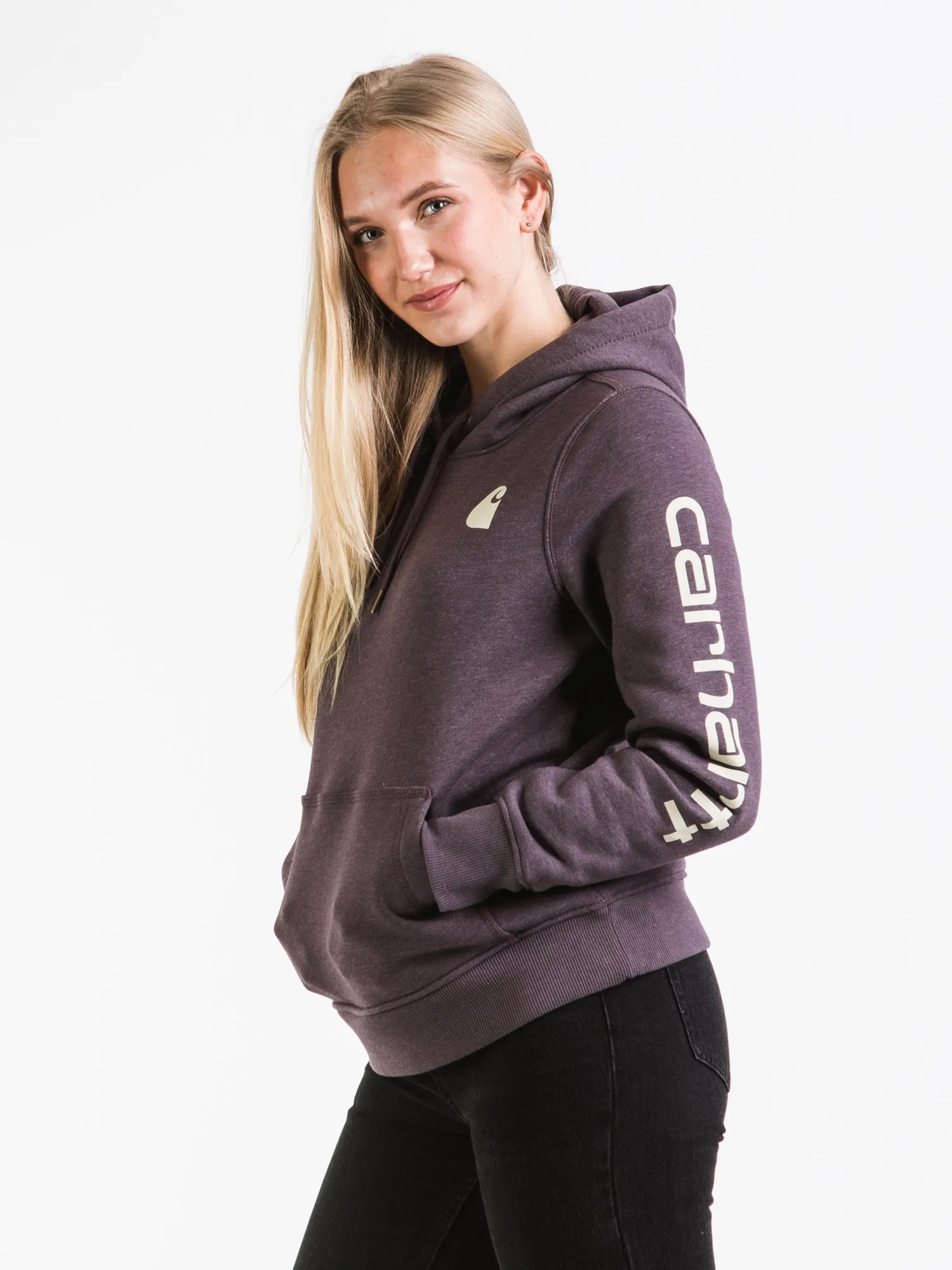 CARHARTT LOGO SLEEVE PULL OVER HOODIE - CLEARANCE